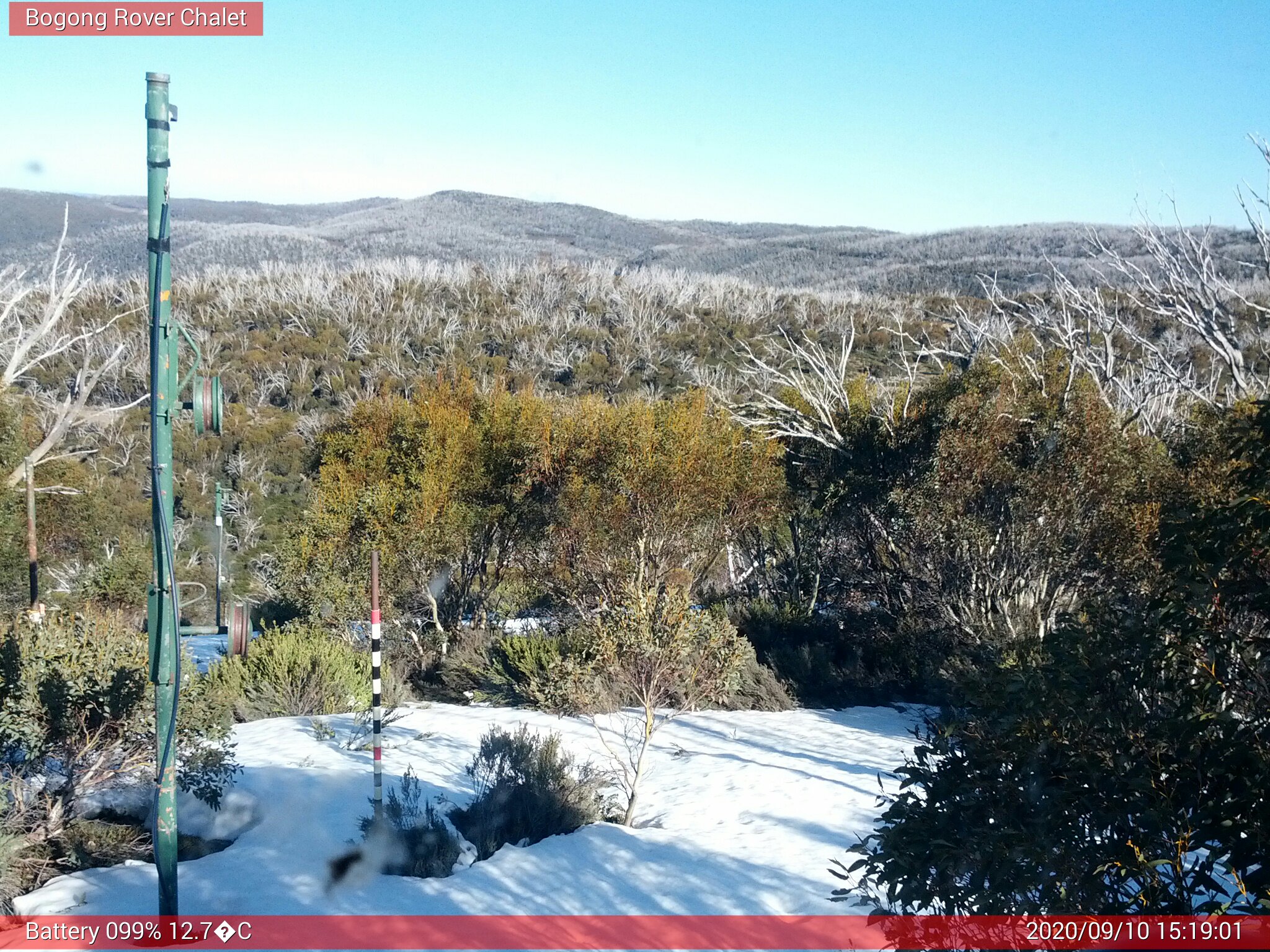 Bogong Web Cam 3:19pm Thursday 10th of September 2020