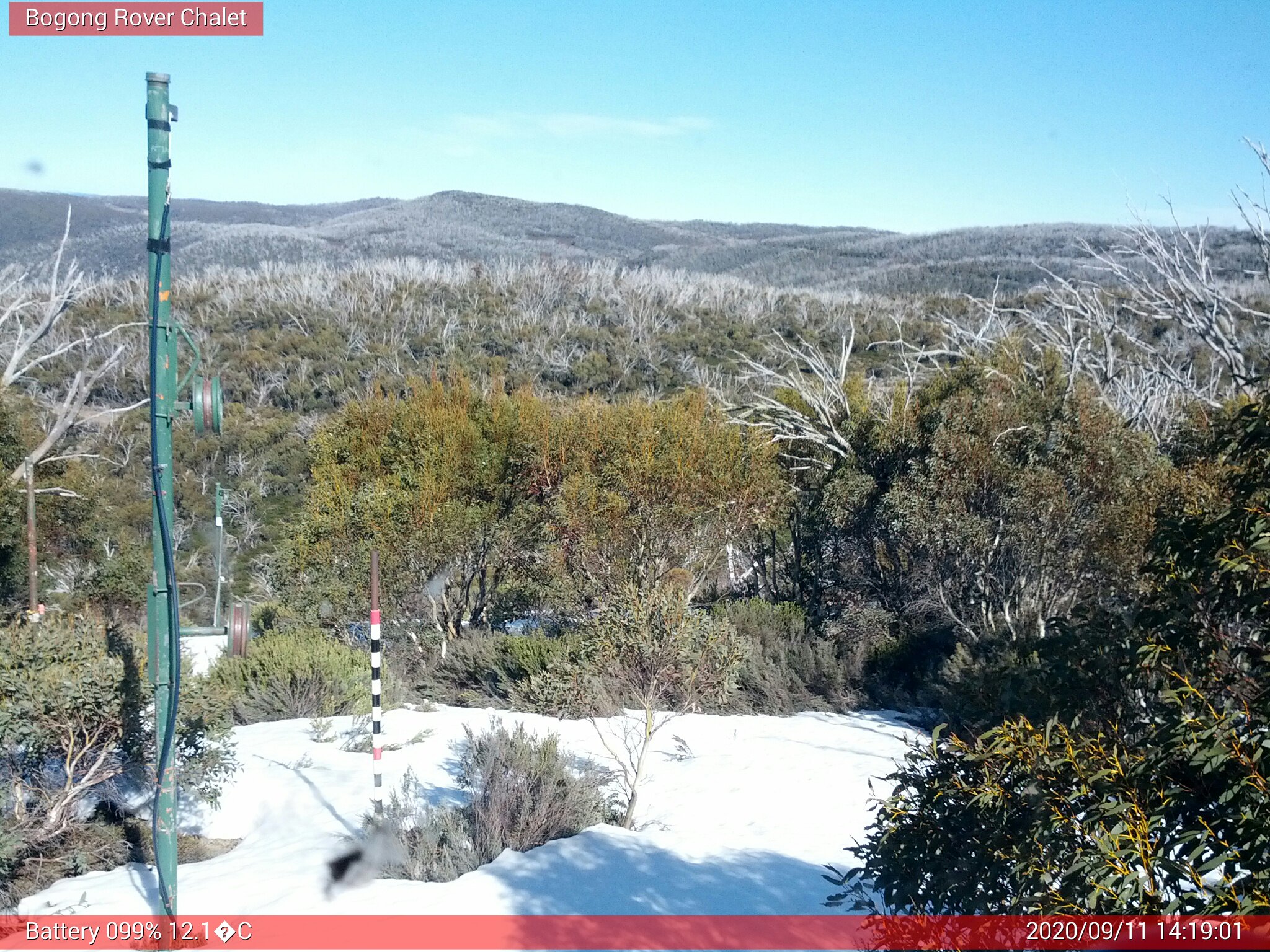 Bogong Web Cam 2:19pm Friday 11th of September 2020