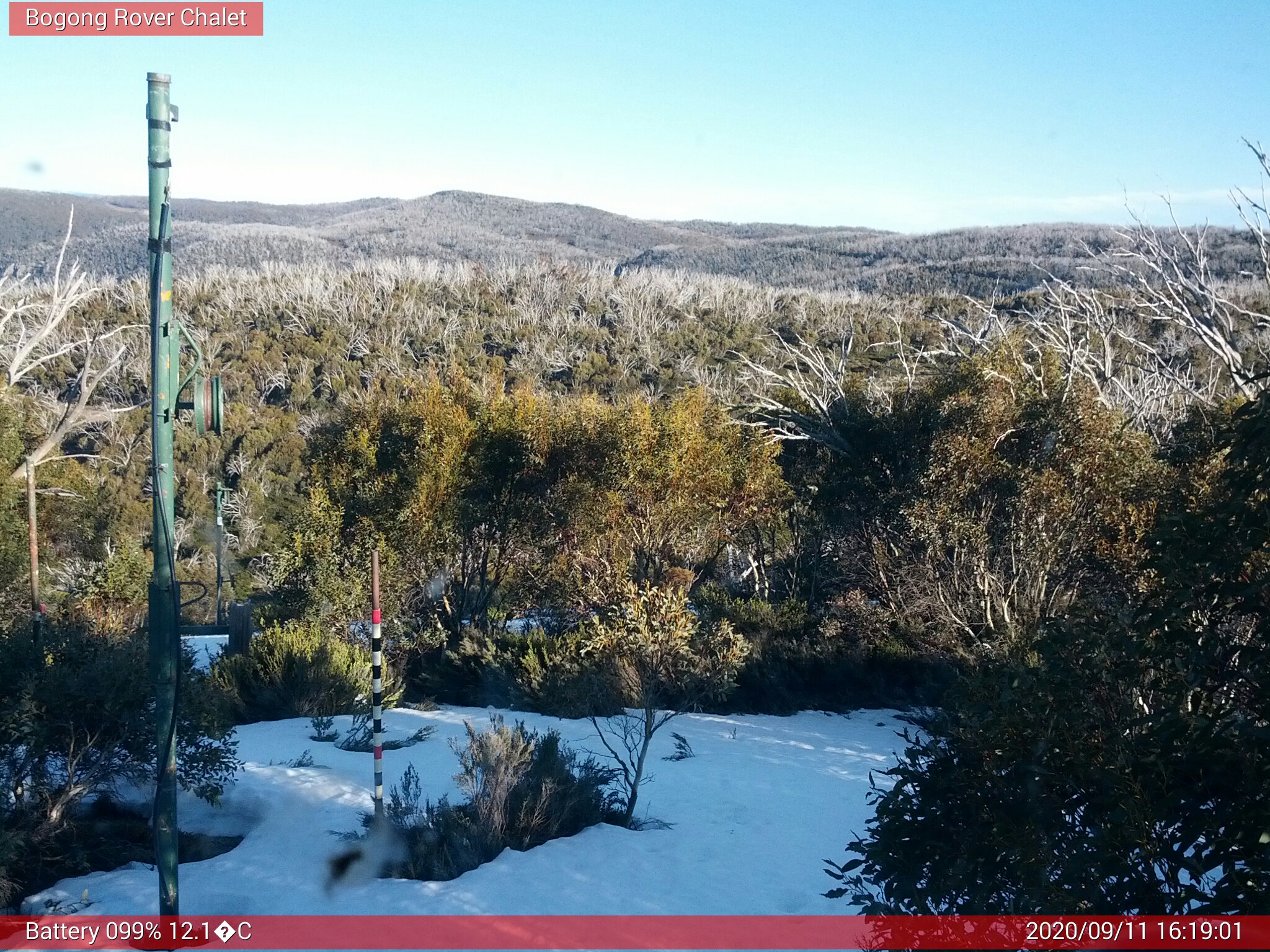 Bogong Web Cam 4:19pm Friday 11th of September 2020