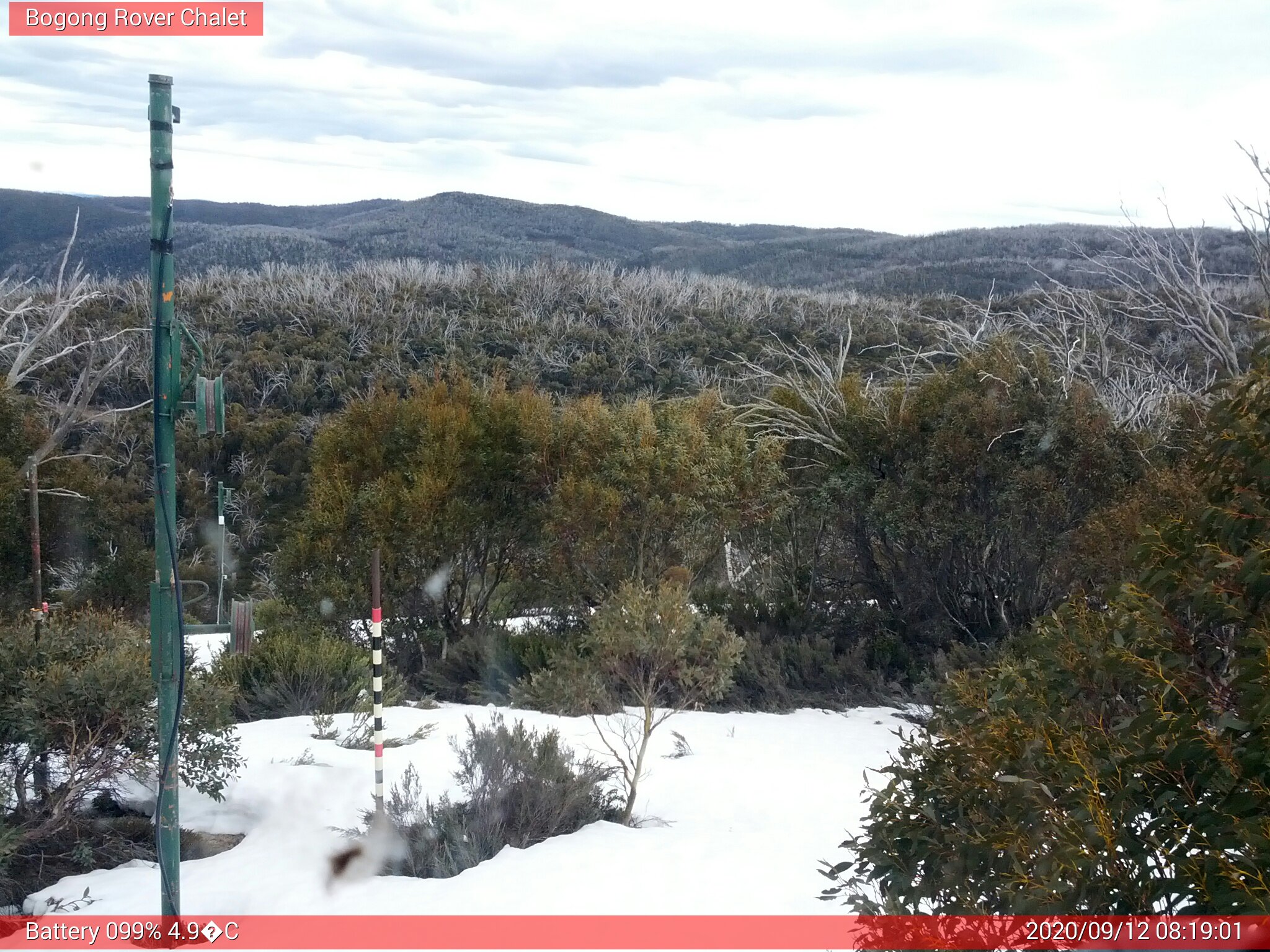 Bogong Web Cam 8:19am Saturday 12th of September 2020