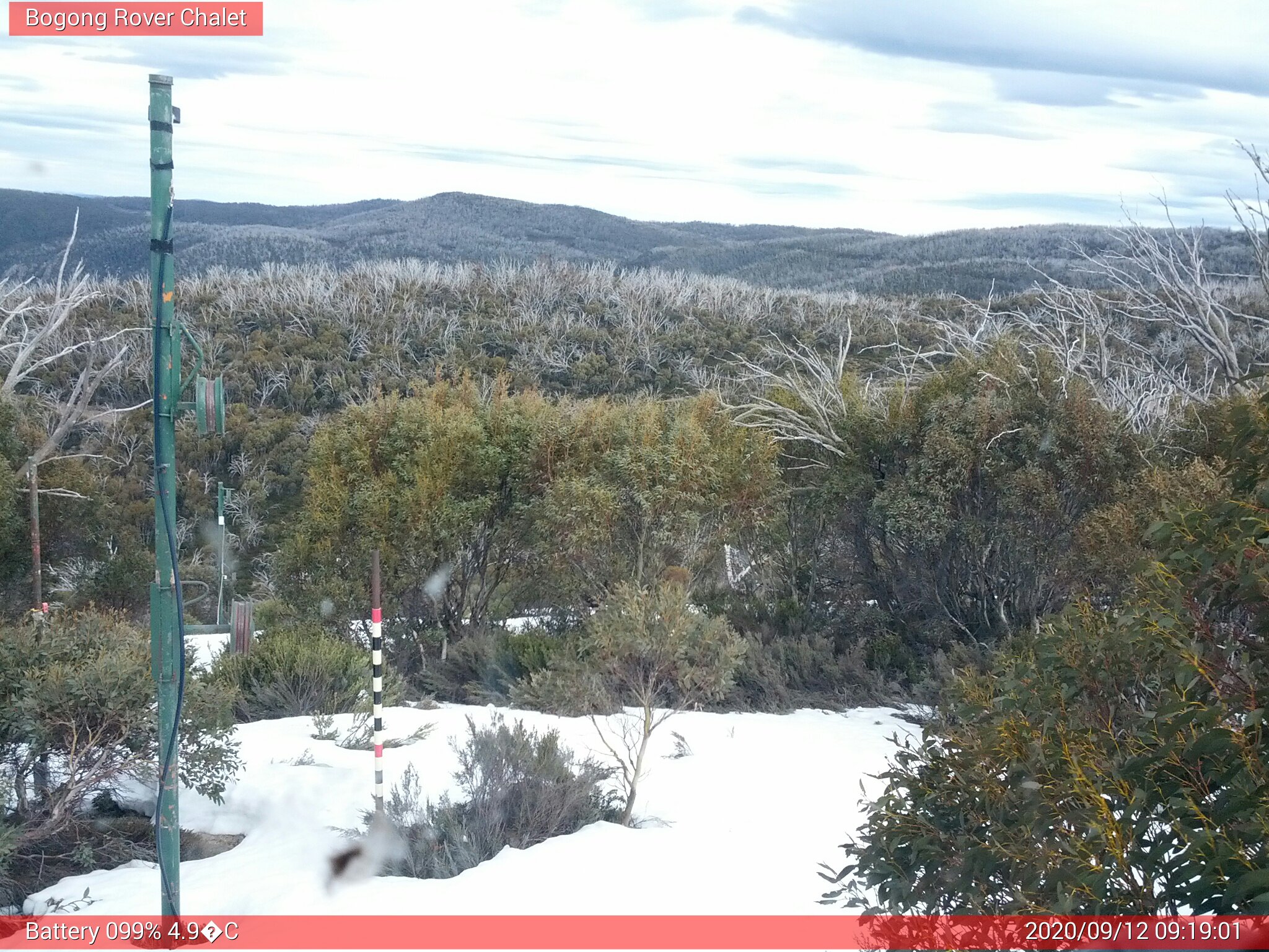 Bogong Web Cam 9:19am Saturday 12th of September 2020