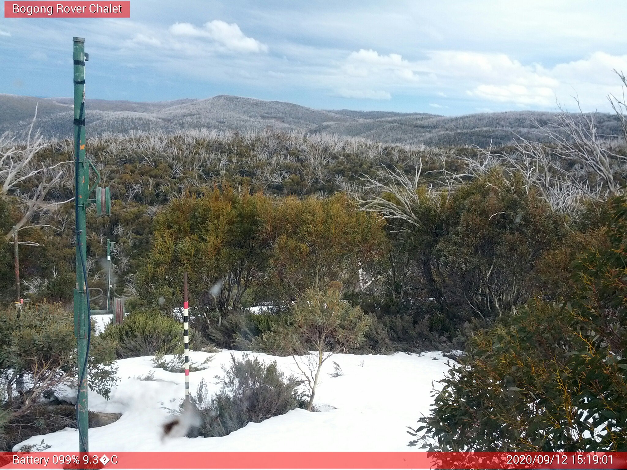 Bogong Web Cam 3:19pm Saturday 12th of September 2020