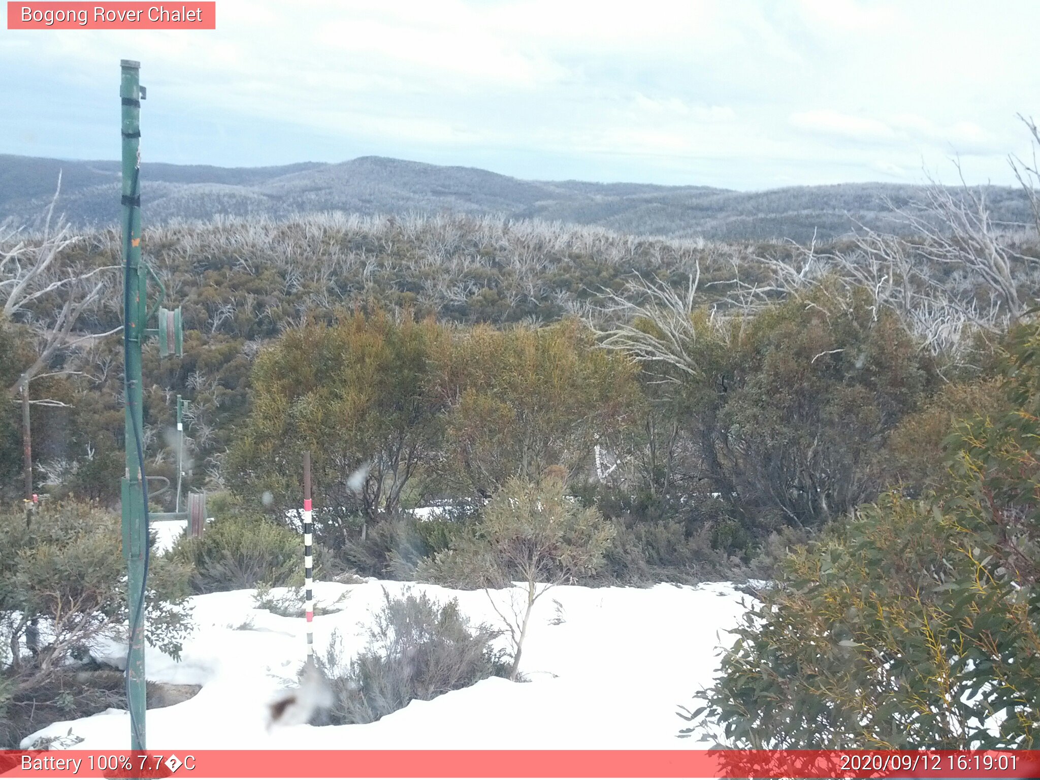 Bogong Web Cam 4:19pm Saturday 12th of September 2020