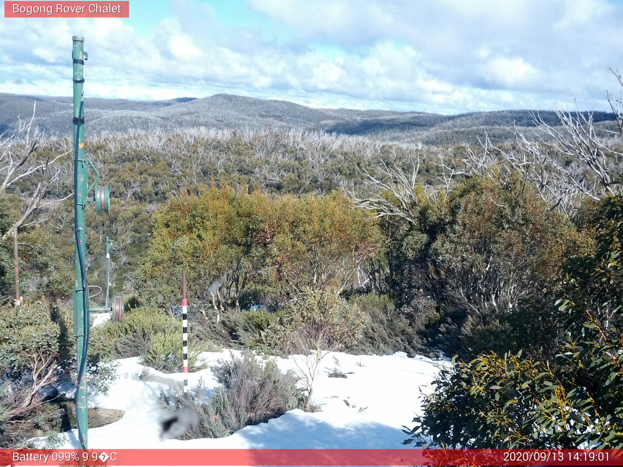 Bogong Web Cam 2:19pm Sunday 13th of September 2020