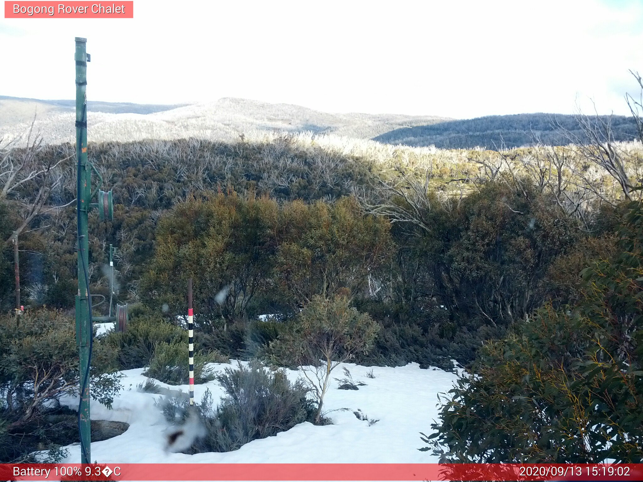 Bogong Web Cam 3:19pm Sunday 13th of September 2020