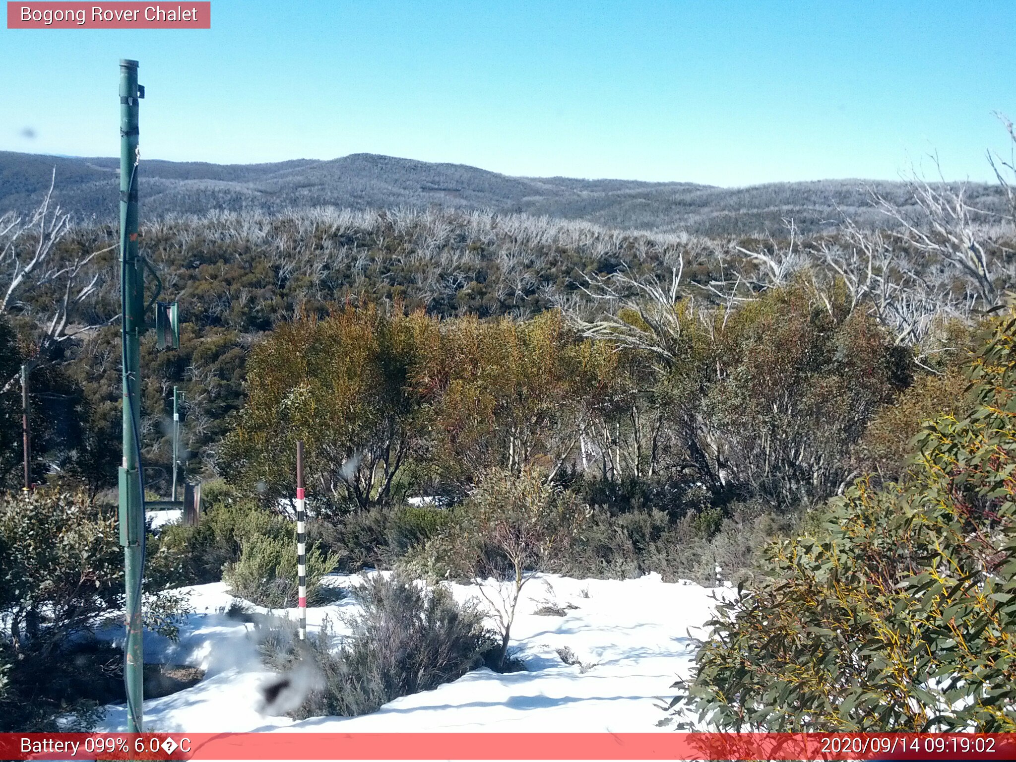 Bogong Web Cam 9:19am Monday 14th of September 2020