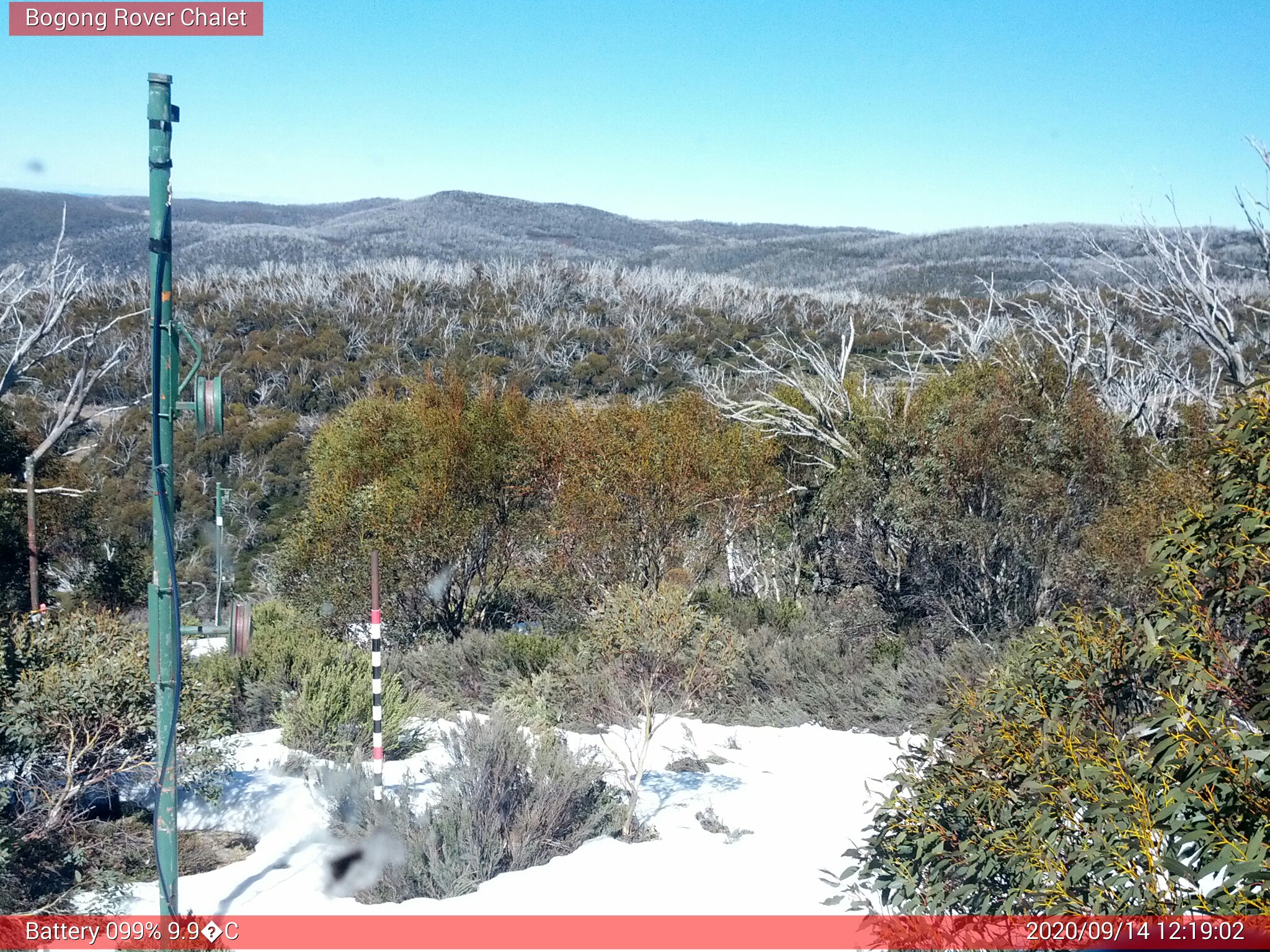 Bogong Web Cam 12:19pm Monday 14th of September 2020