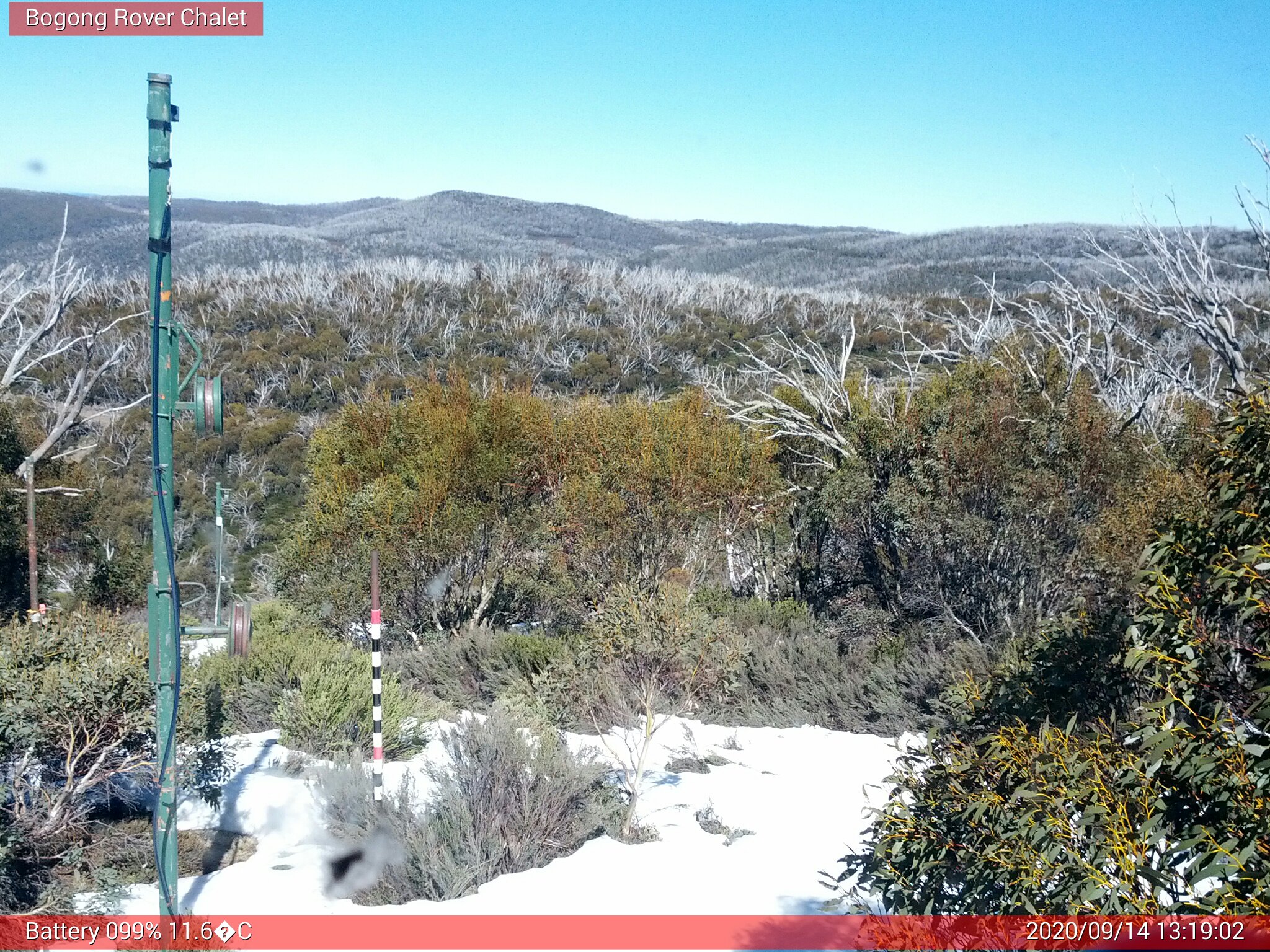 Bogong Web Cam 1:19pm Monday 14th of September 2020