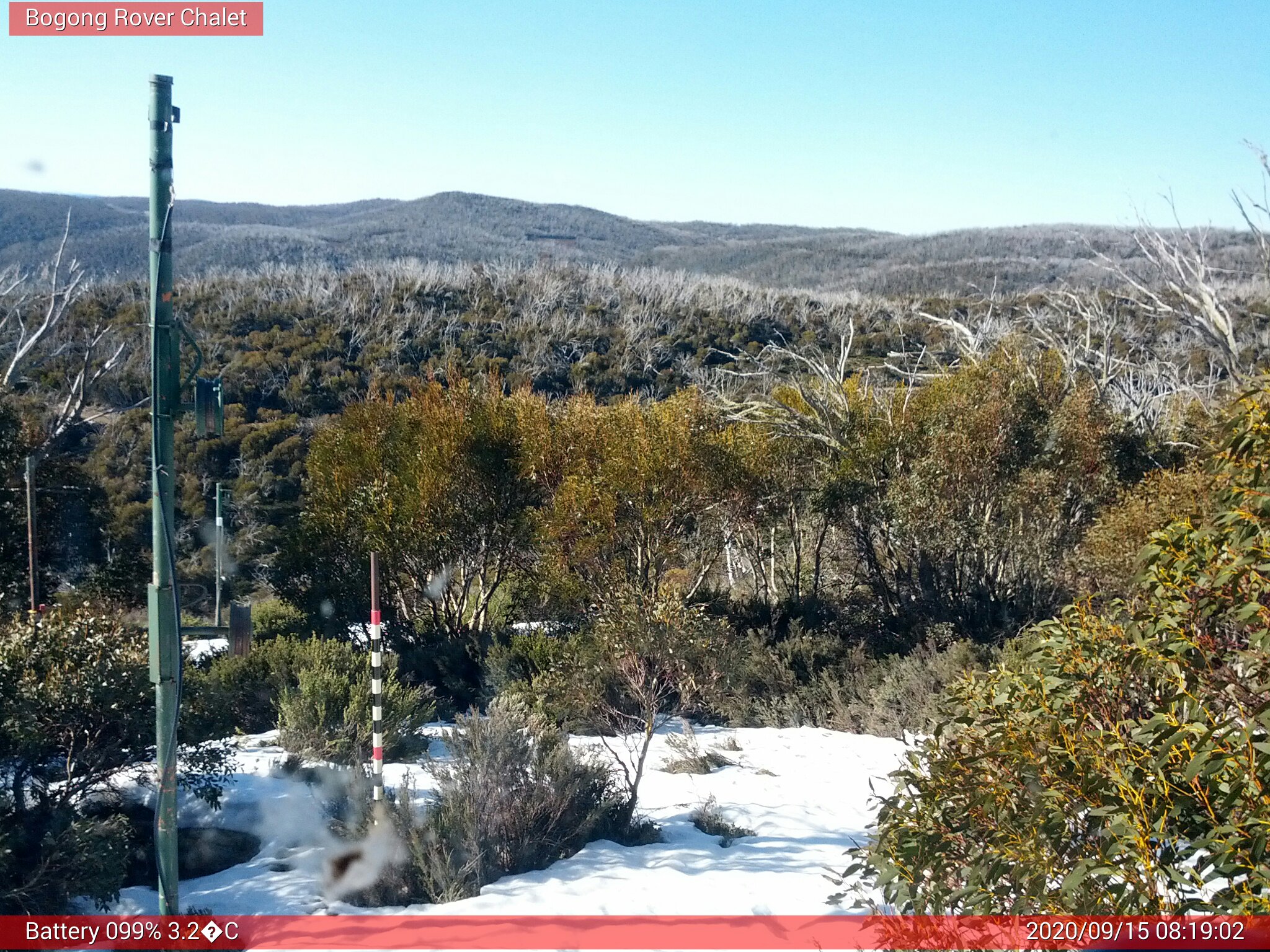 Bogong Web Cam 8:19am Tuesday 15th of September 2020