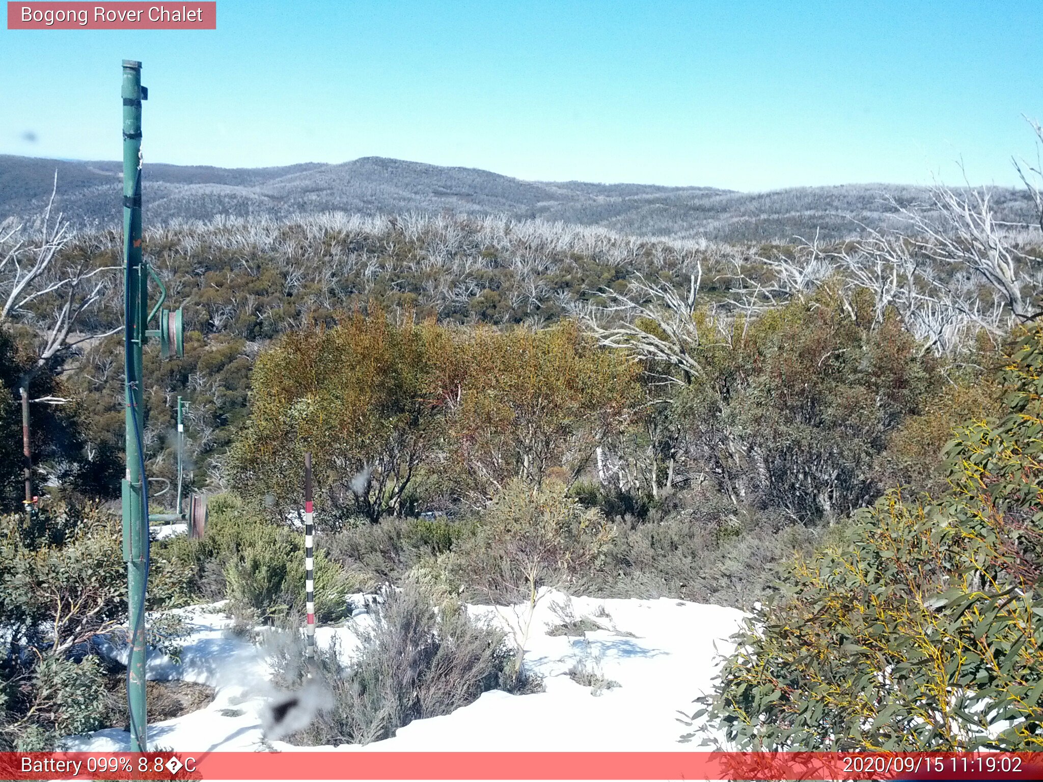 Bogong Web Cam 11:19am Tuesday 15th of September 2020