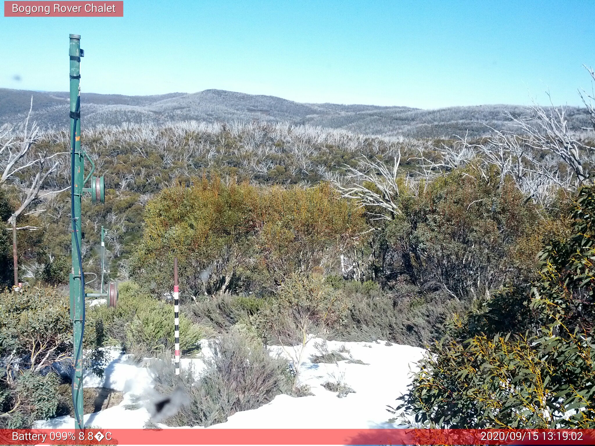 Bogong Web Cam 1:19pm Tuesday 15th of September 2020