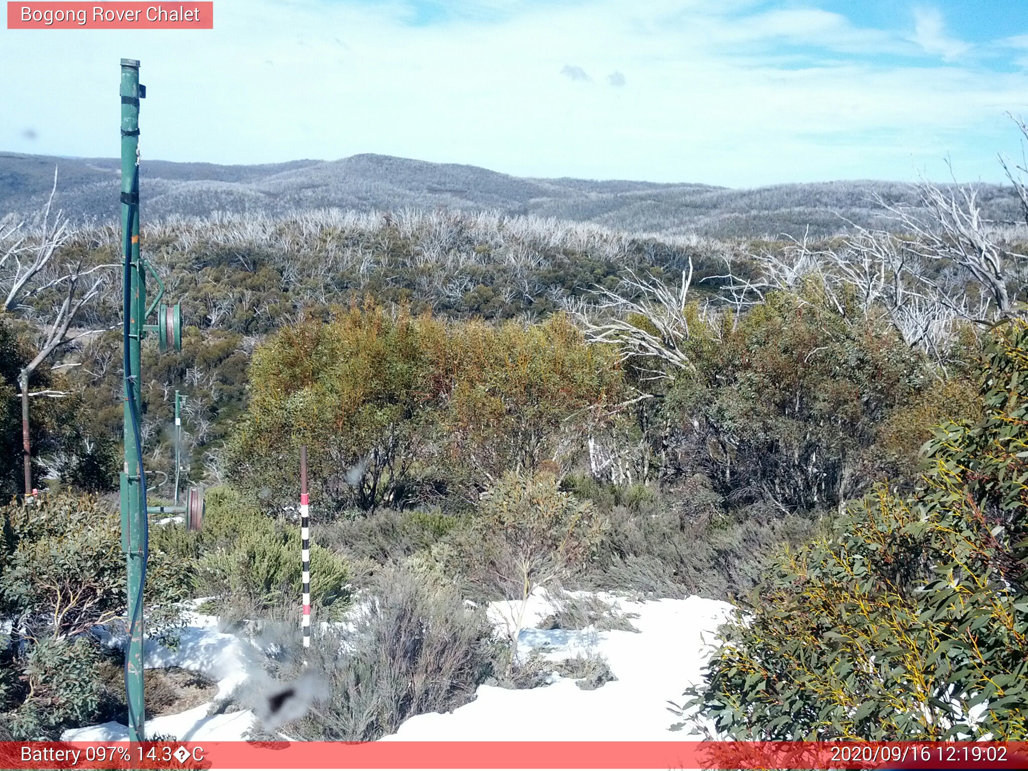 Bogong Web Cam 12:19pm Wednesday 16th of September 2020