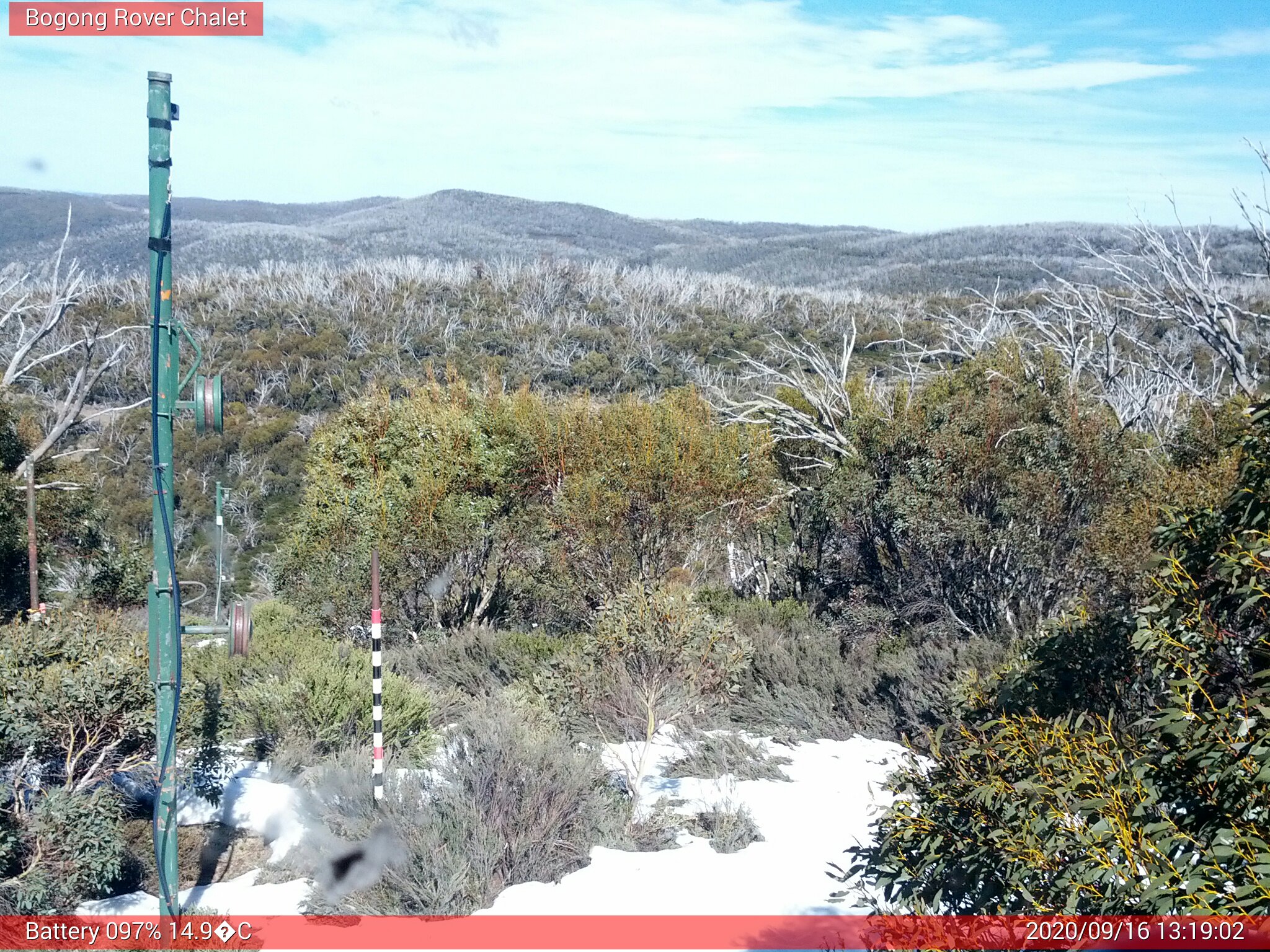 Bogong Web Cam 1:19pm Wednesday 16th of September 2020