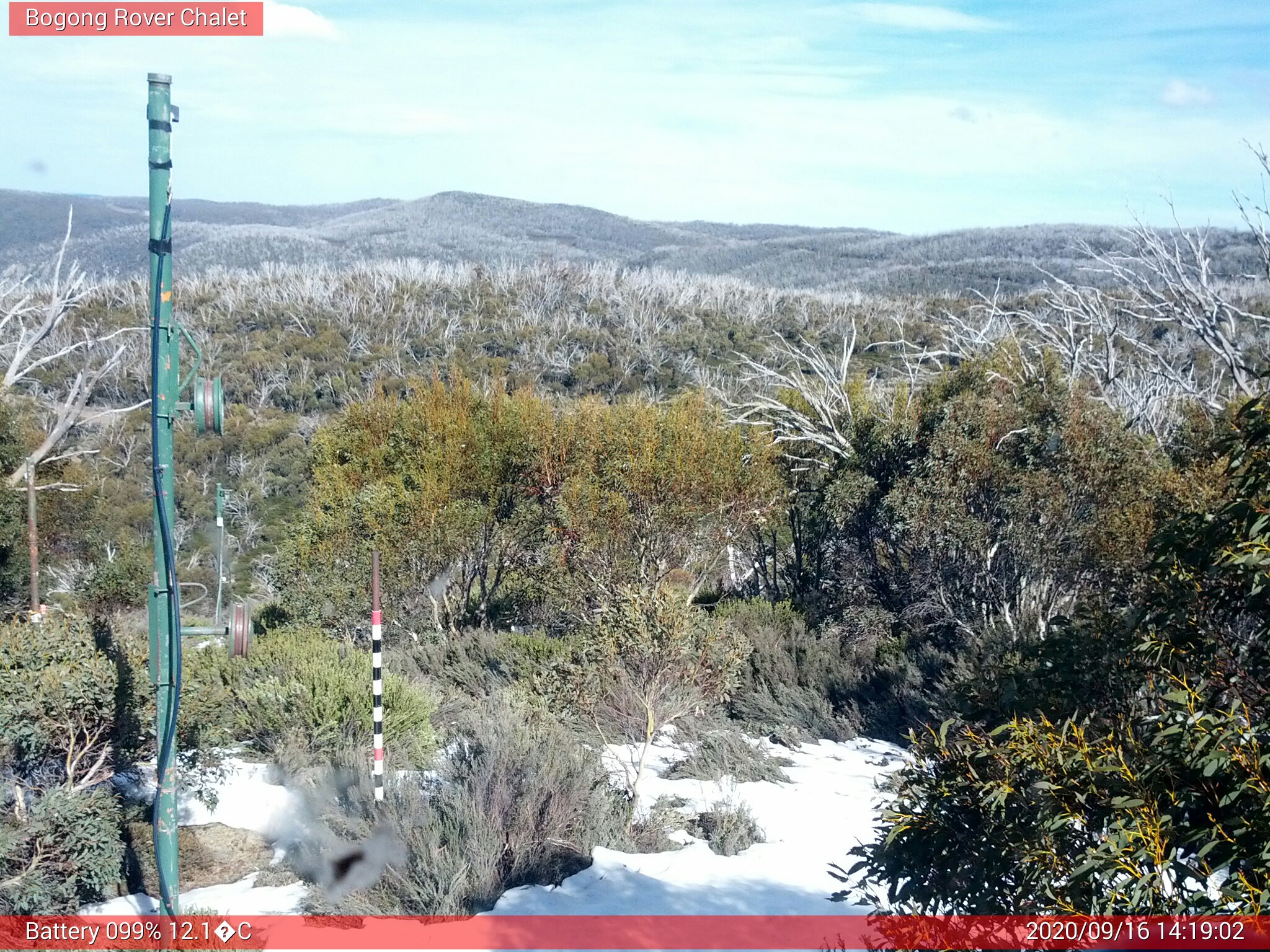 Bogong Web Cam 2:19pm Wednesday 16th of September 2020