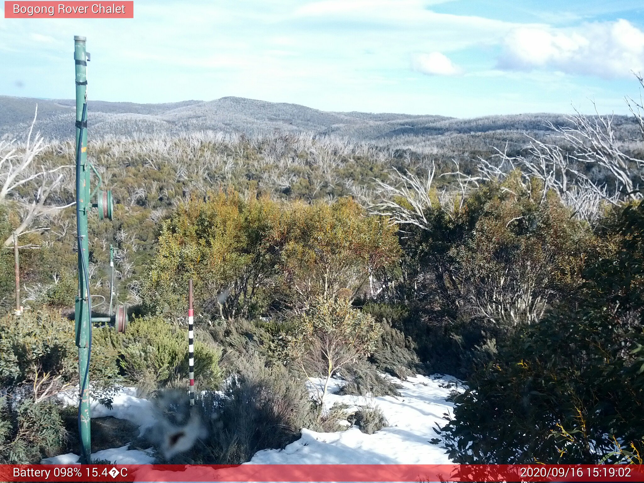 Bogong Web Cam 3:19pm Wednesday 16th of September 2020