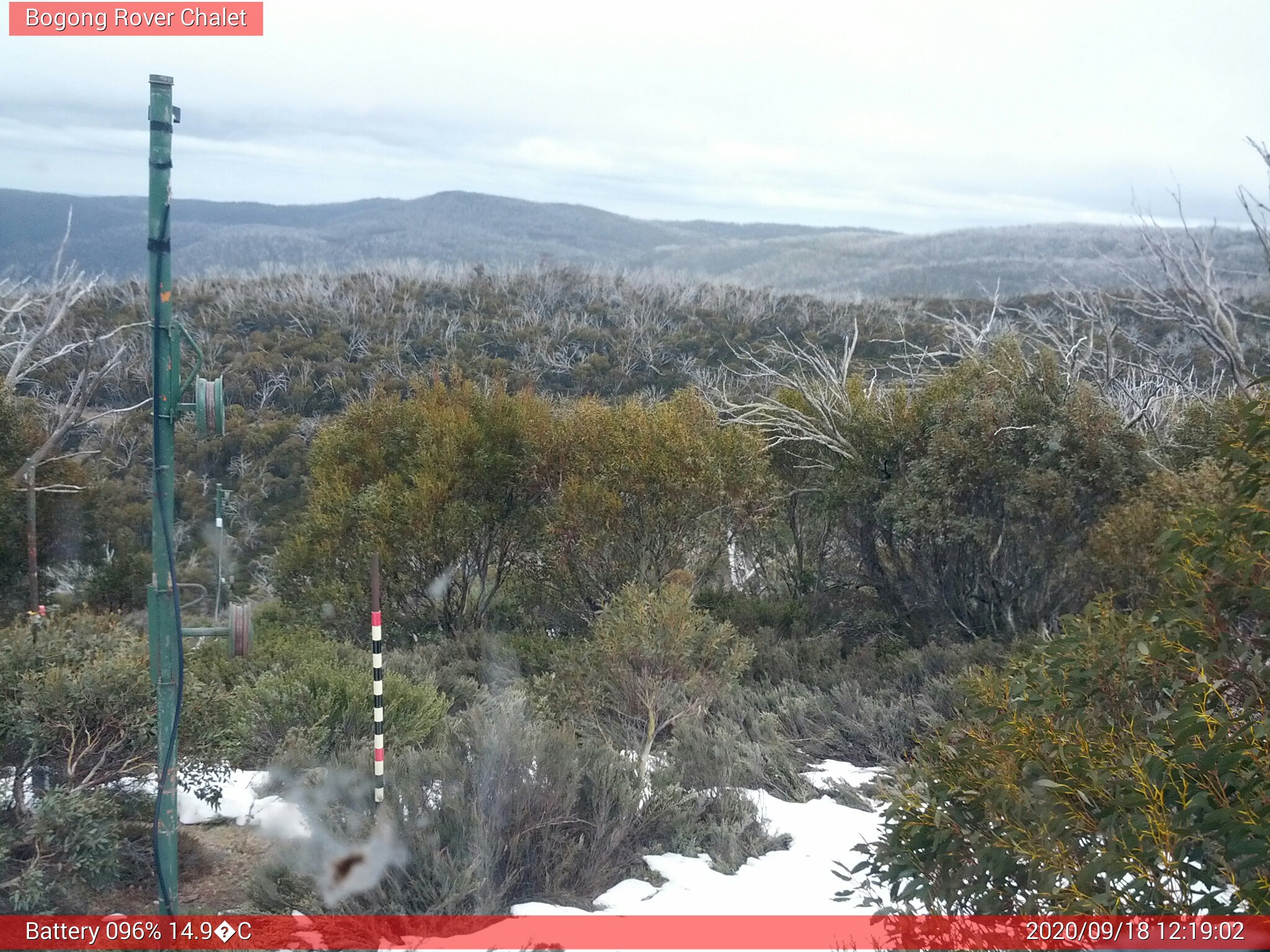 Bogong Web Cam 12:19pm Friday 18th of September 2020