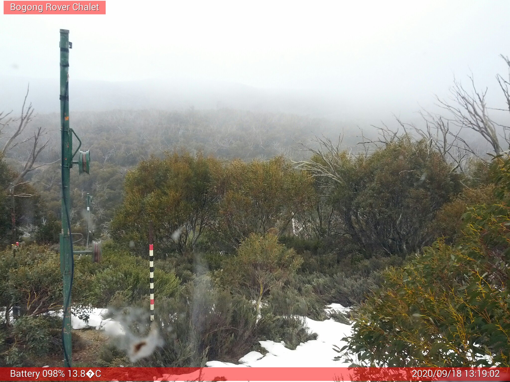 Bogong Web Cam 1:19pm Friday 18th of September 2020