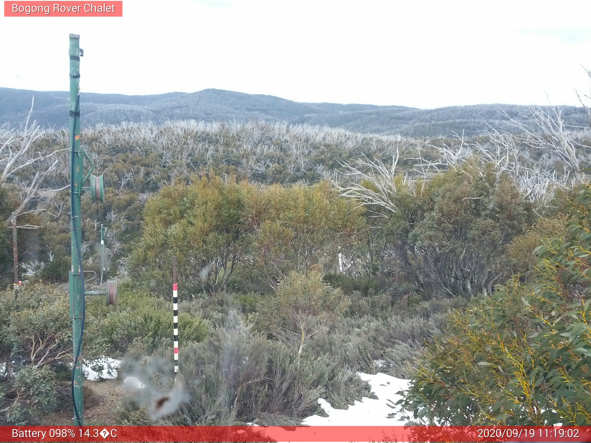 Bogong Web Cam 11:19am Saturday 19th of September 2020