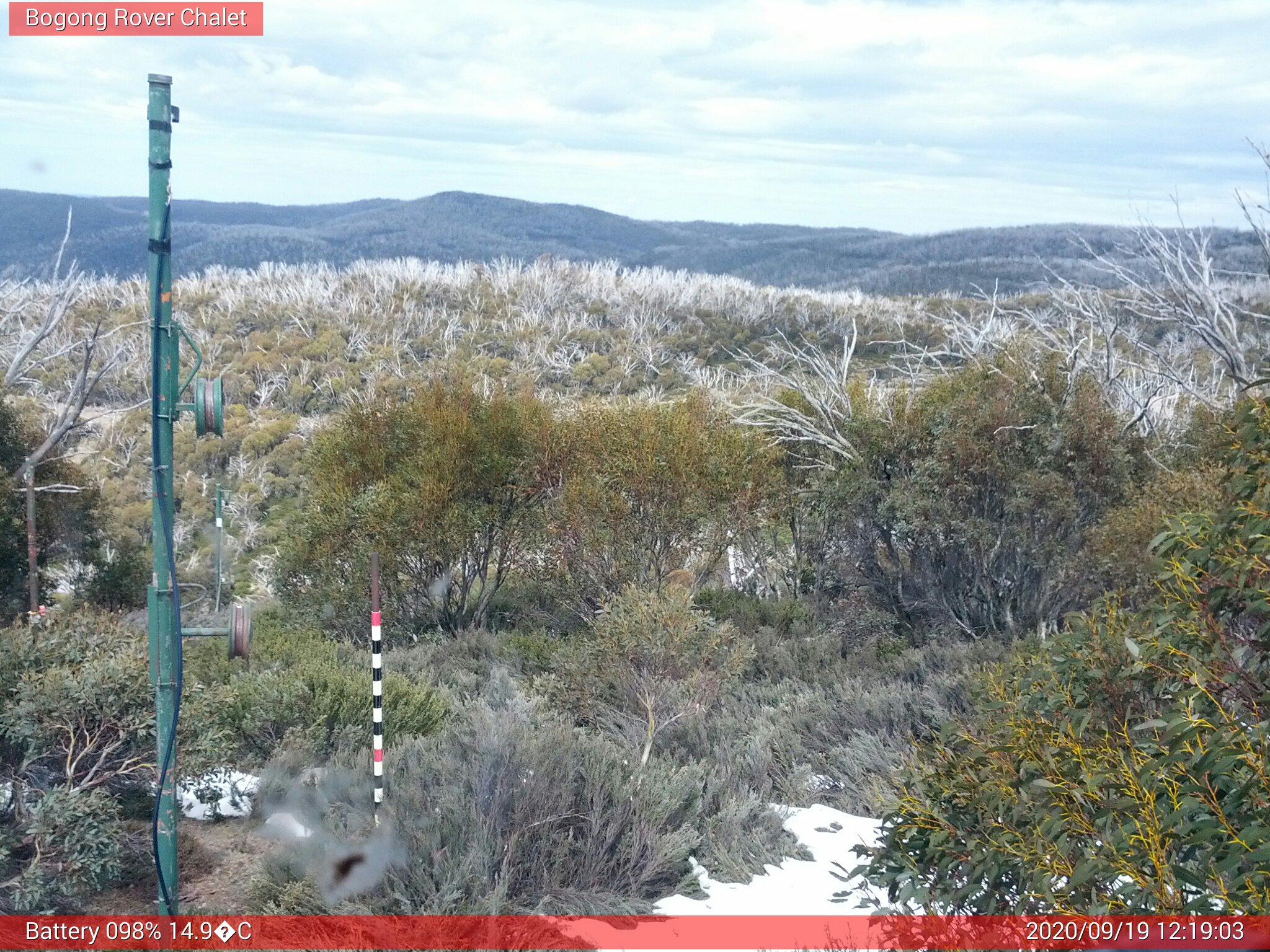 Bogong Web Cam 12:19pm Saturday 19th of September 2020