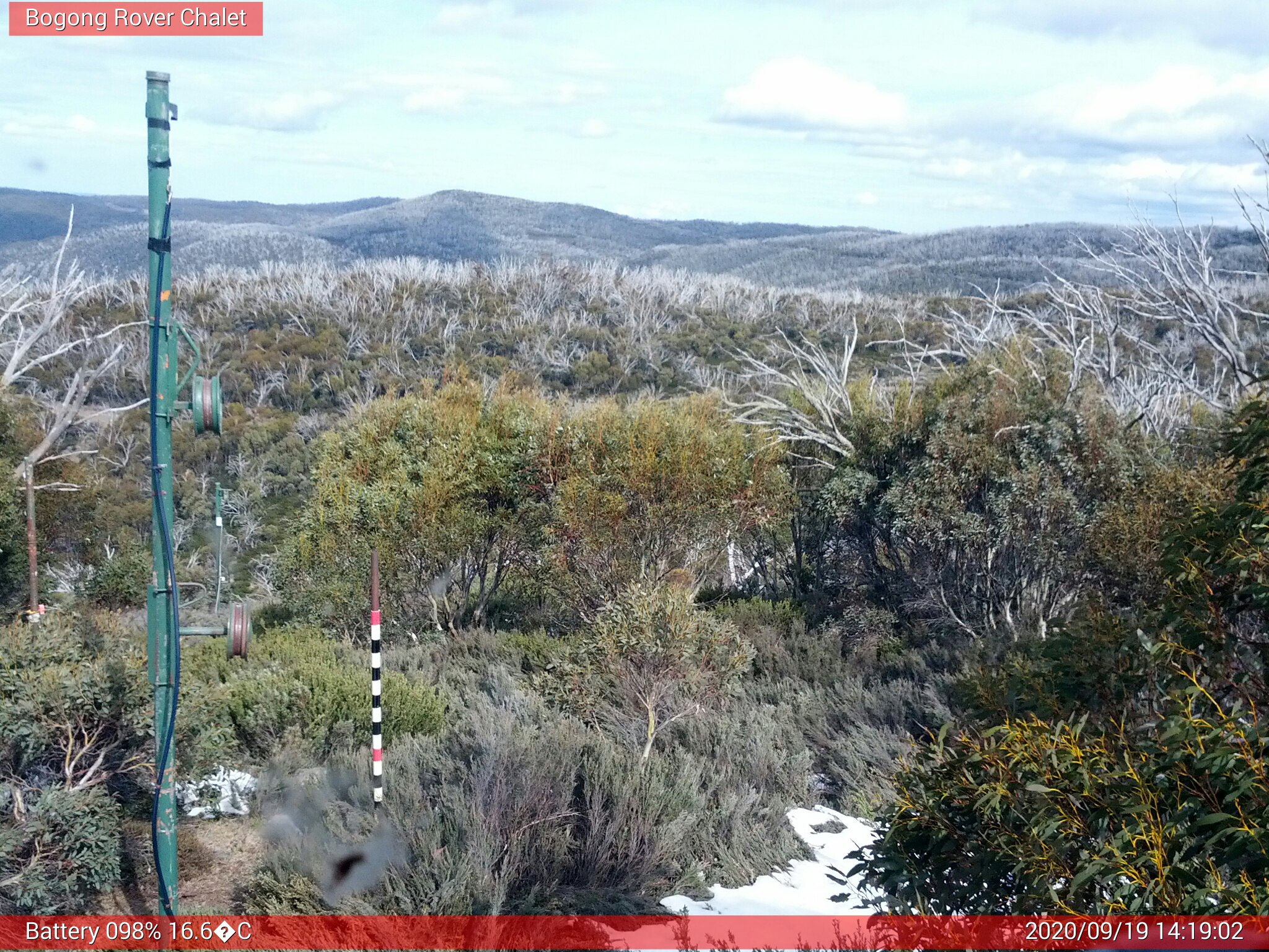 Bogong Web Cam 2:19pm Saturday 19th of September 2020