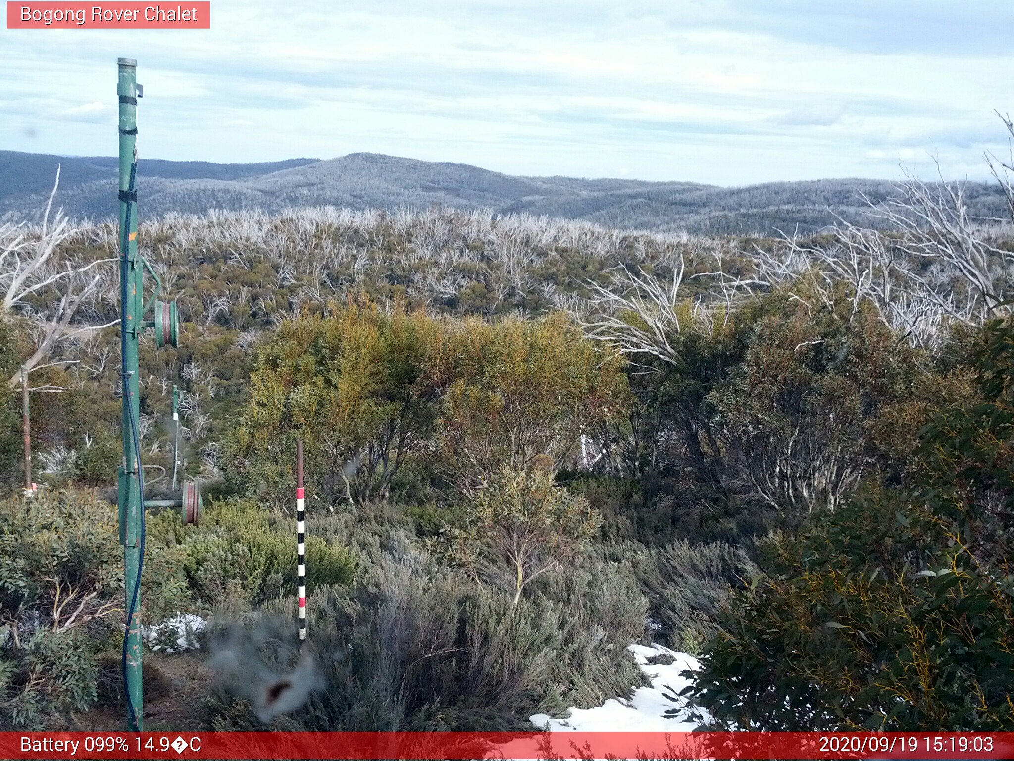 Bogong Web Cam 3:19pm Saturday 19th of September 2020