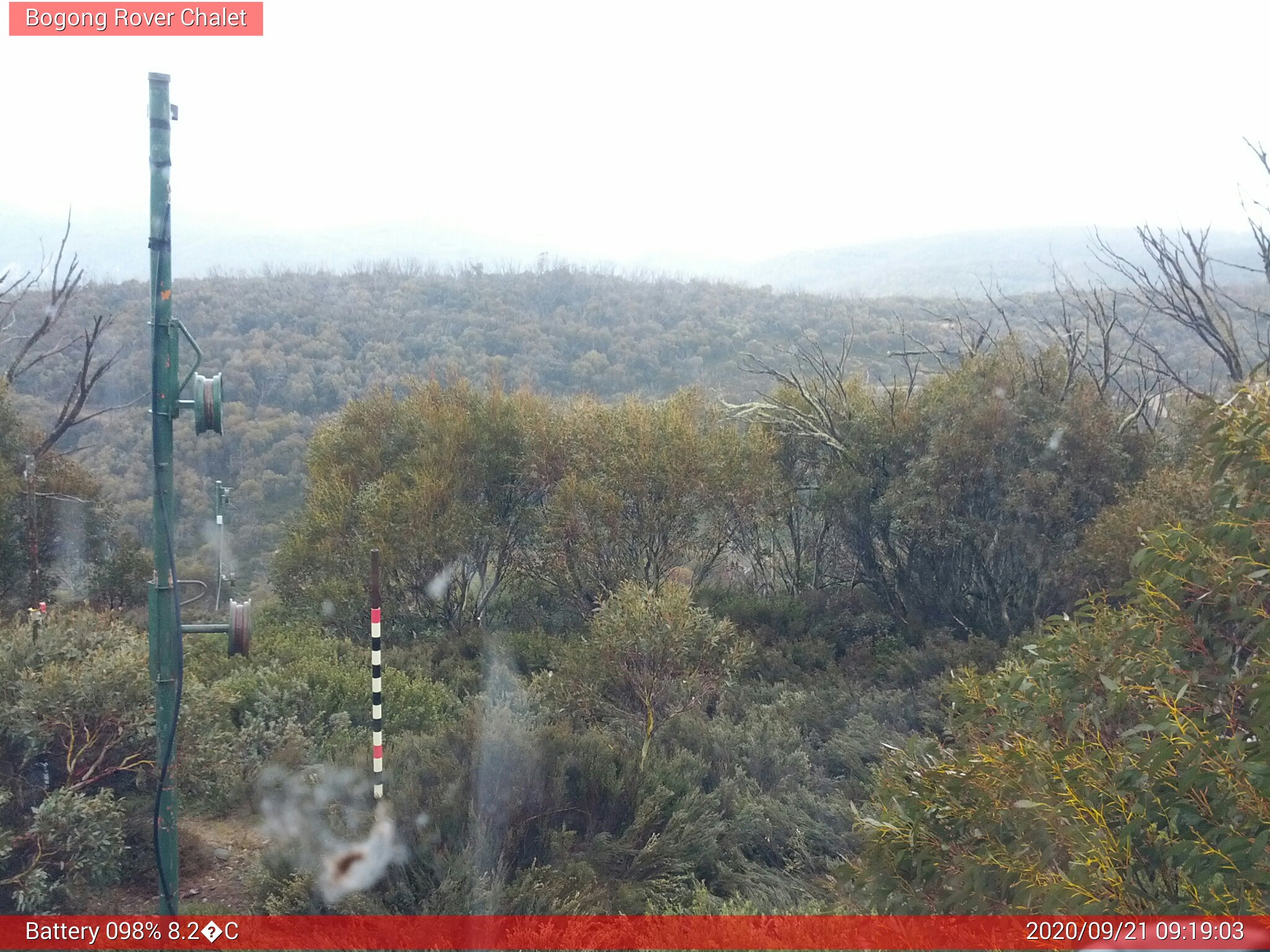 Bogong Web Cam 9:19am Monday 21st of September 2020