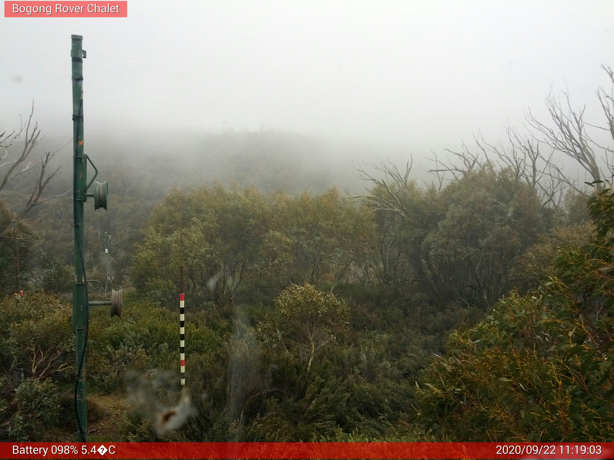 Bogong Web Cam 11:19am Tuesday 22nd of September 2020