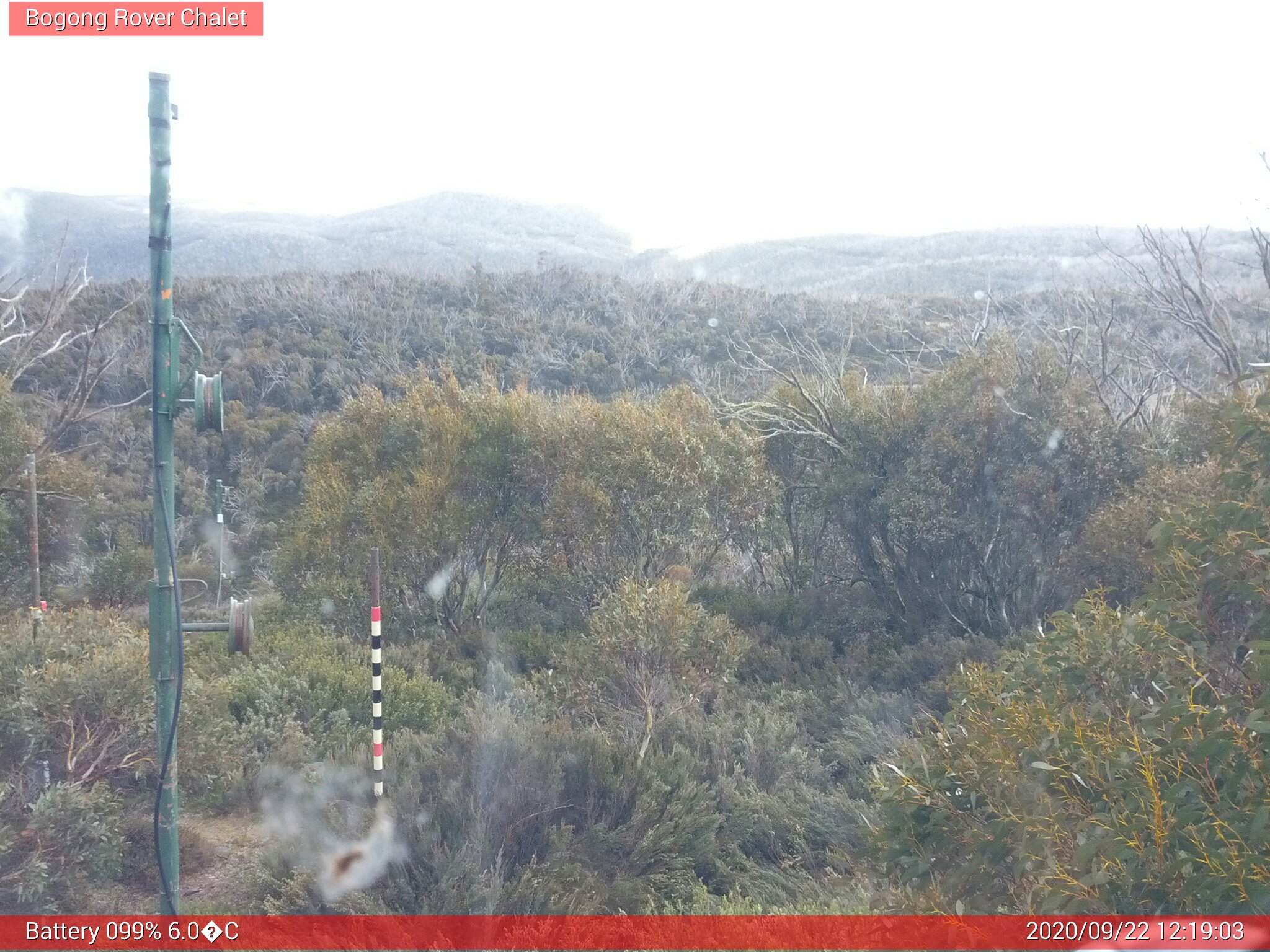 Bogong Web Cam 12:19pm Tuesday 22nd of September 2020