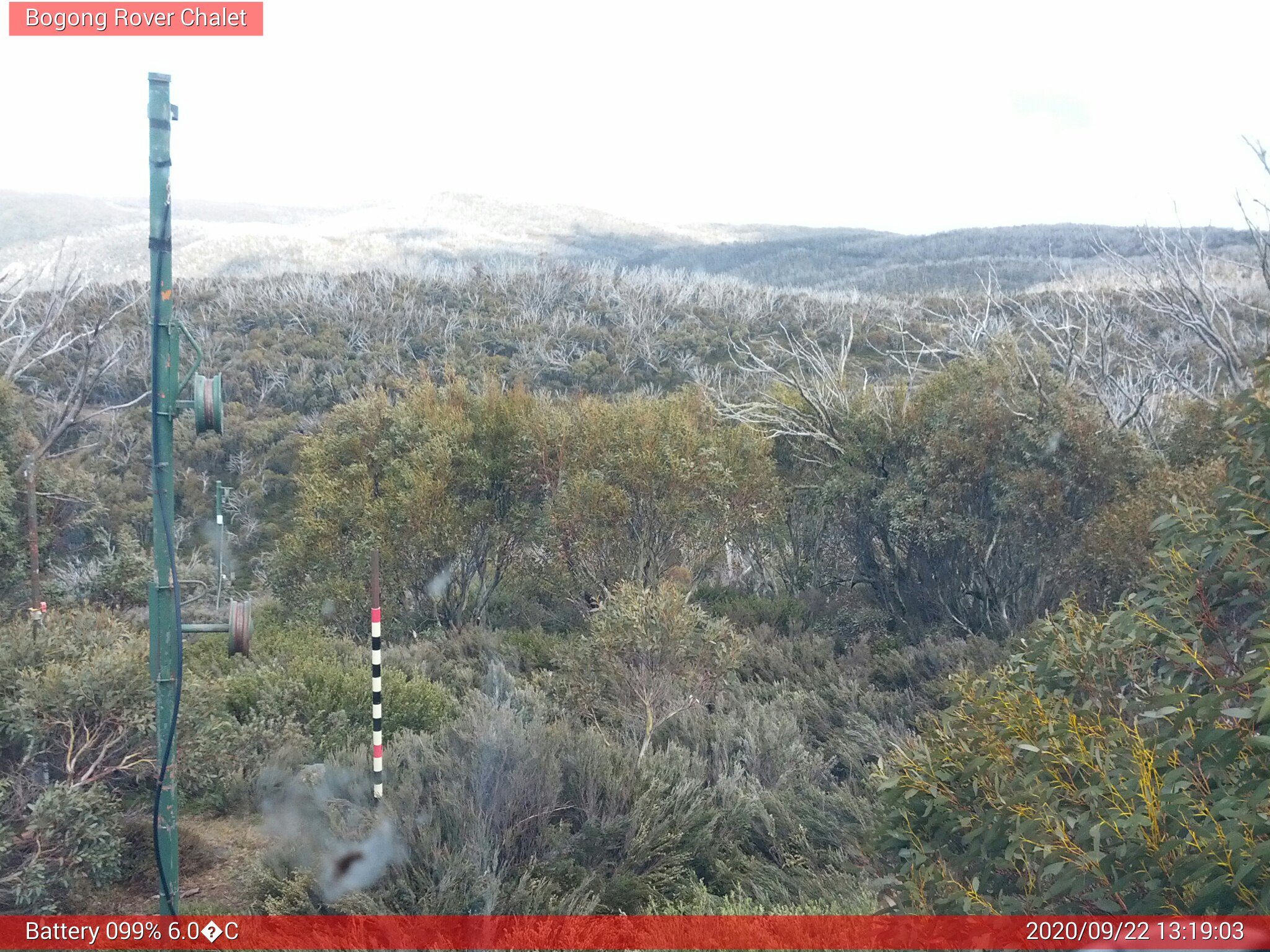 Bogong Web Cam 1:19pm Tuesday 22nd of September 2020