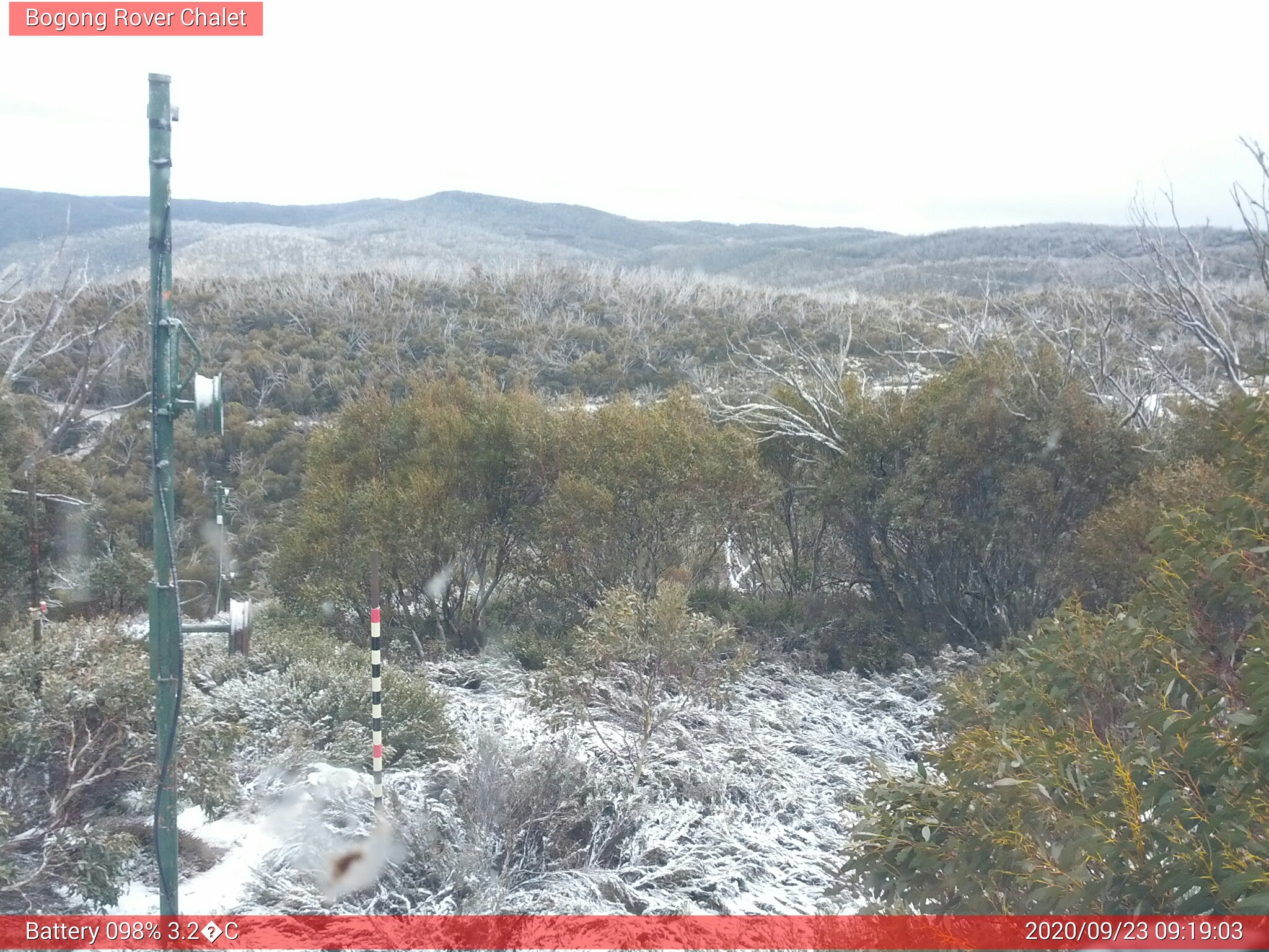 Bogong Web Cam 9:19am Wednesday 23rd of September 2020