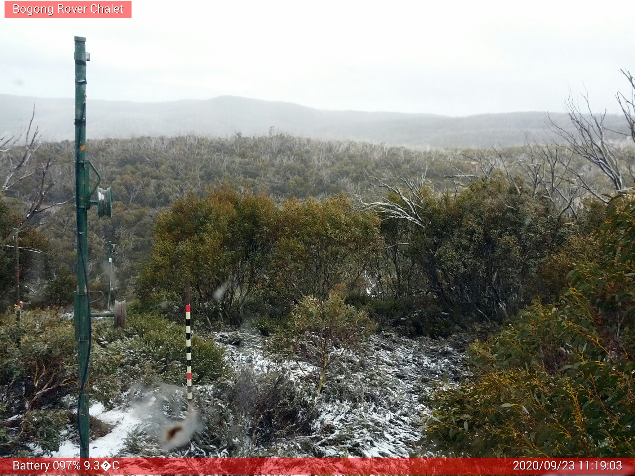 Bogong Web Cam 11:19am Wednesday 23rd of September 2020