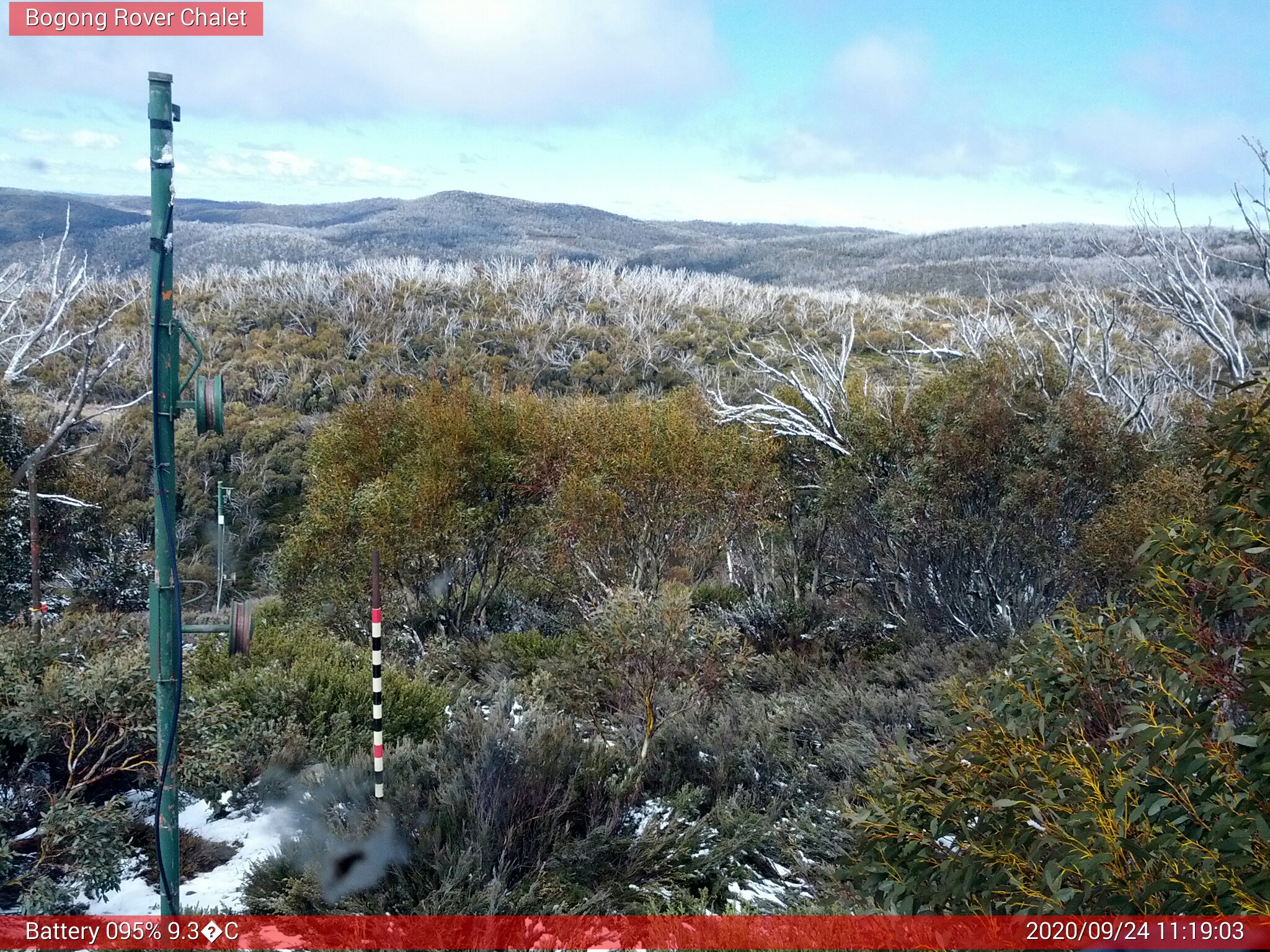 Bogong Web Cam 11:19am Thursday 24th of September 2020