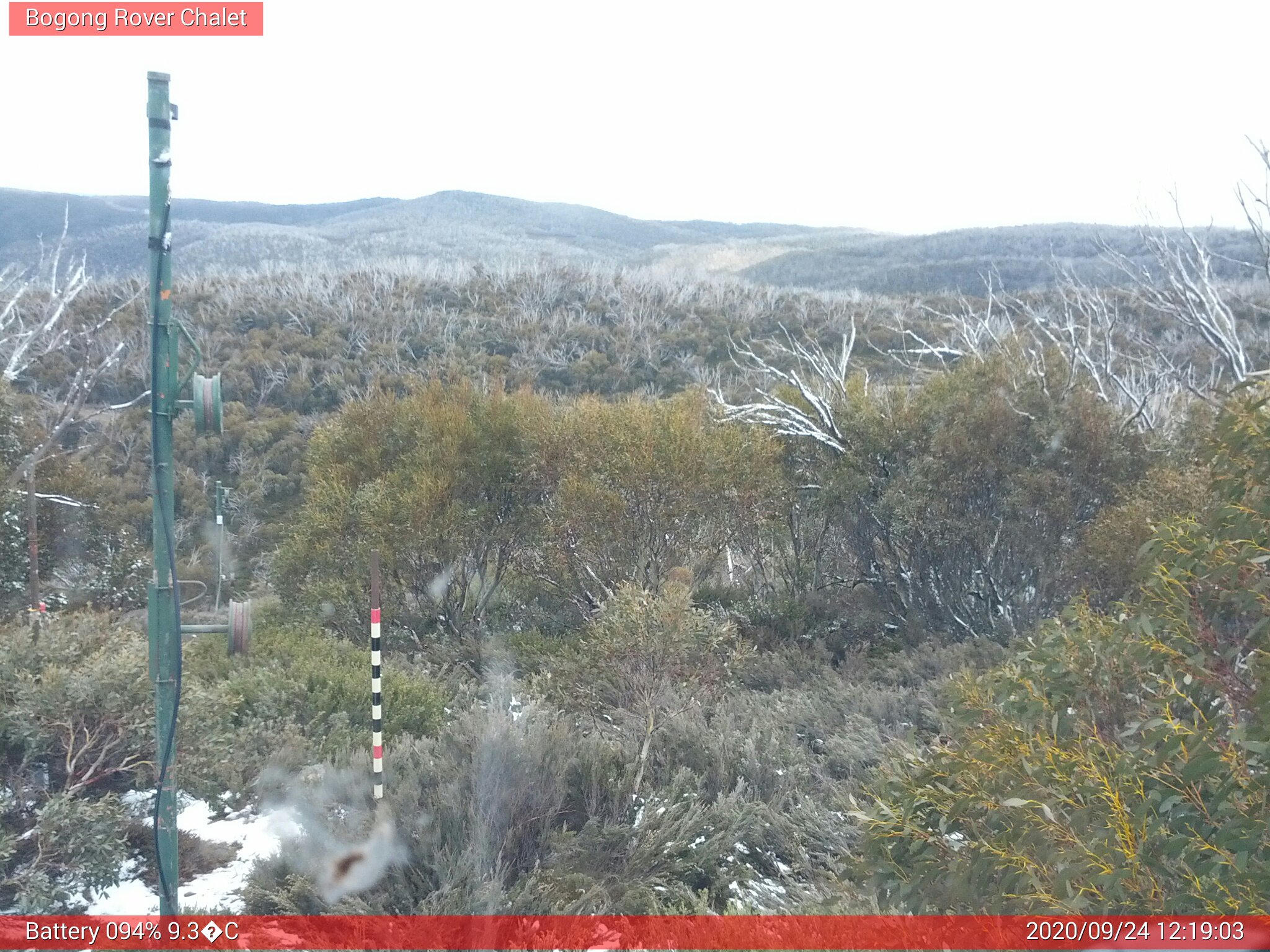 Bogong Web Cam 12:19pm Thursday 24th of September 2020