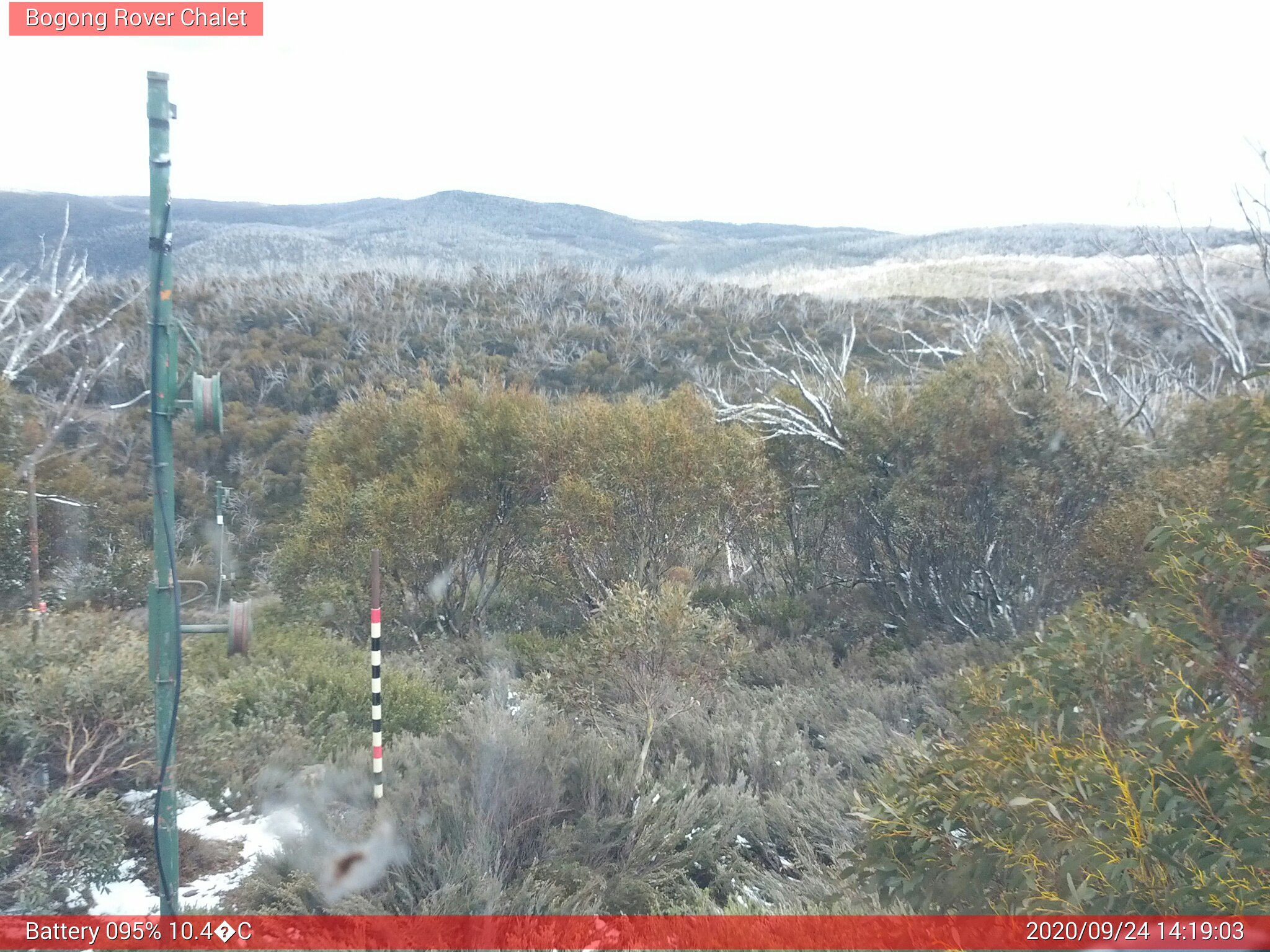 Bogong Web Cam 2:19pm Thursday 24th of September 2020