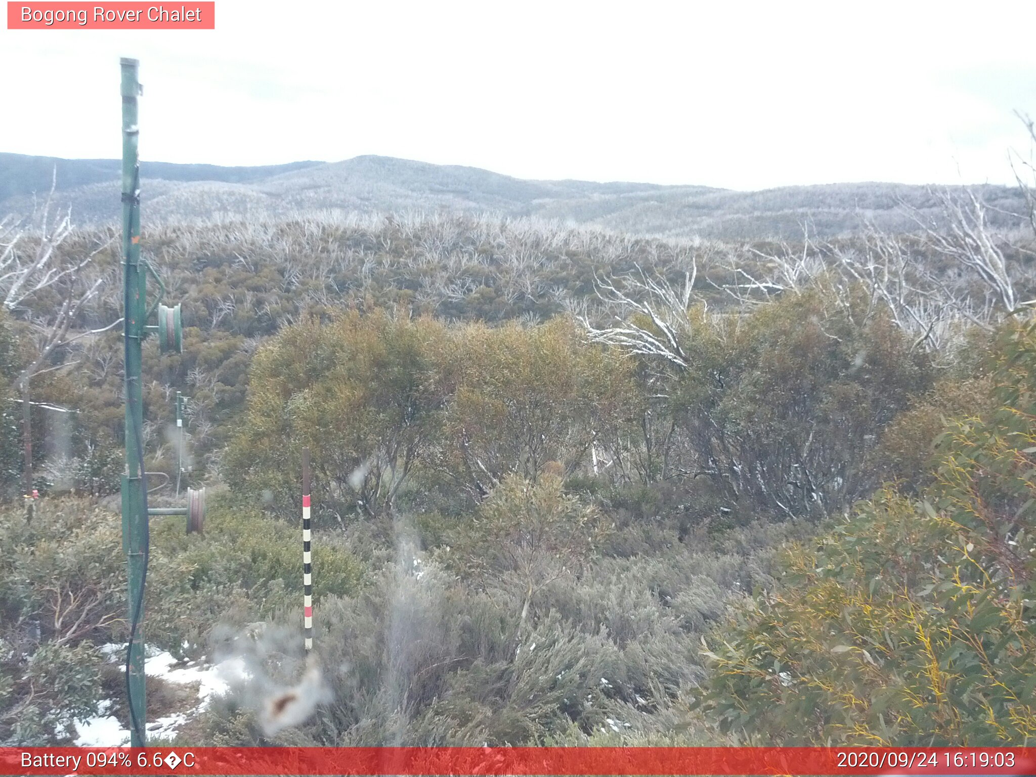 Bogong Web Cam 4:19pm Thursday 24th of September 2020