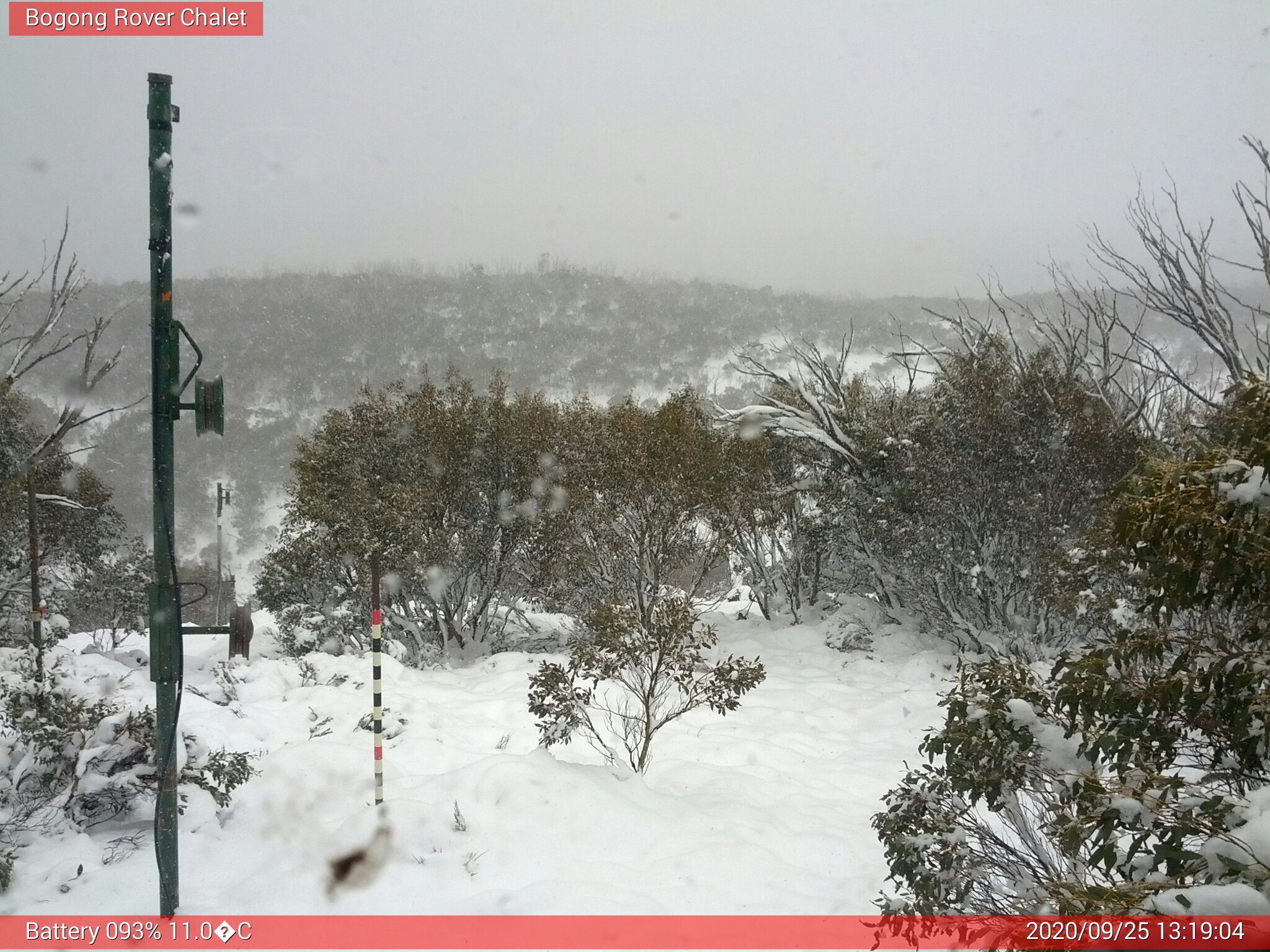 Bogong Web Cam 1:19pm Friday 25th of September 2020