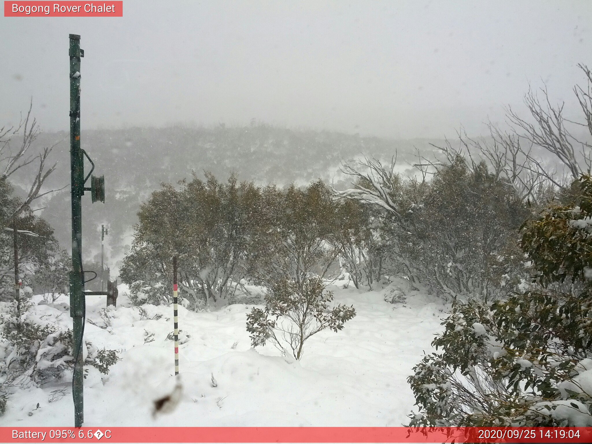 Bogong Web Cam 2:19pm Friday 25th of September 2020