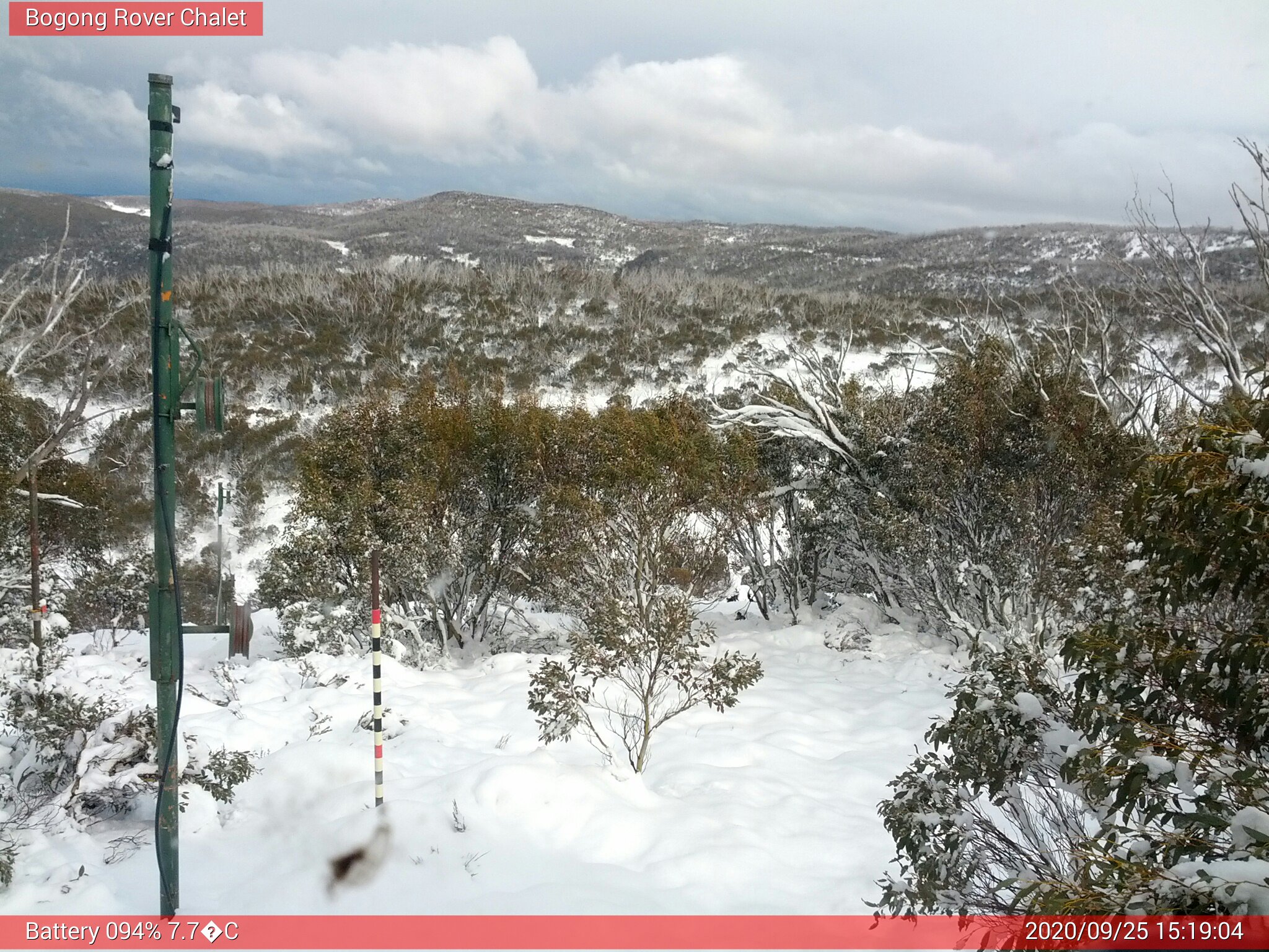 Bogong Web Cam 3:19pm Friday 25th of September 2020