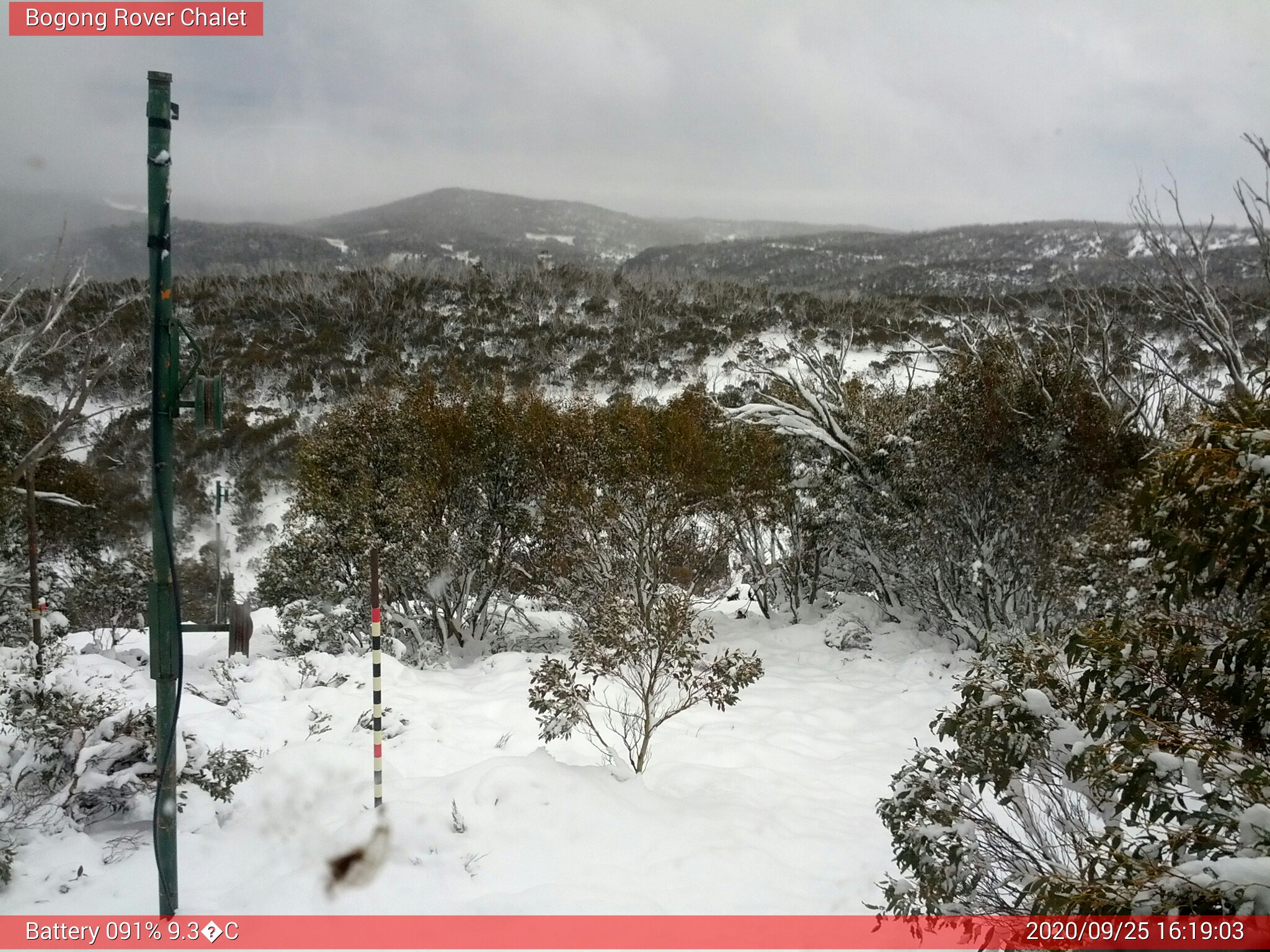 Bogong Web Cam 4:19pm Friday 25th of September 2020