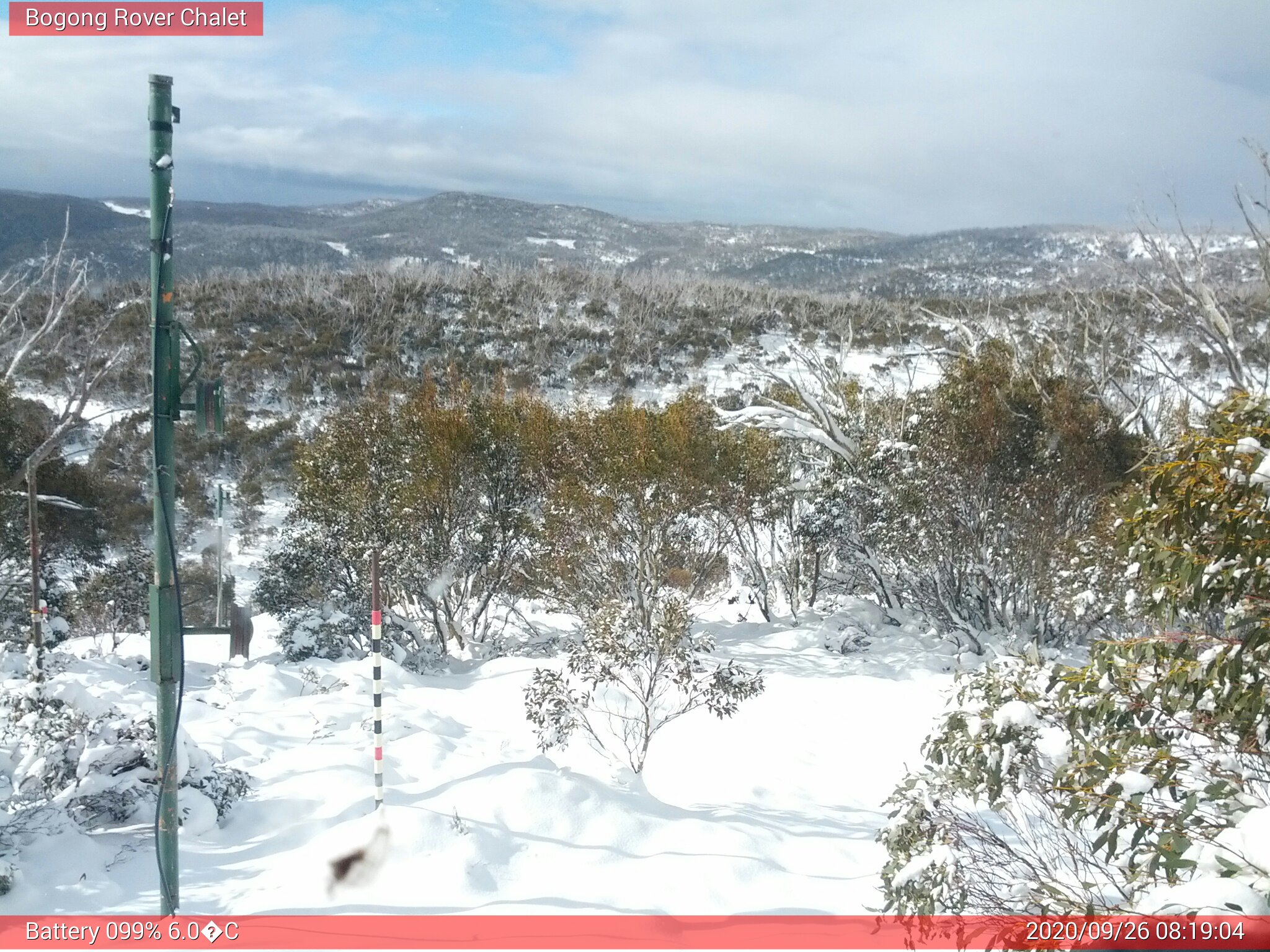 Bogong Web Cam 8:19am Saturday 26th of September 2020