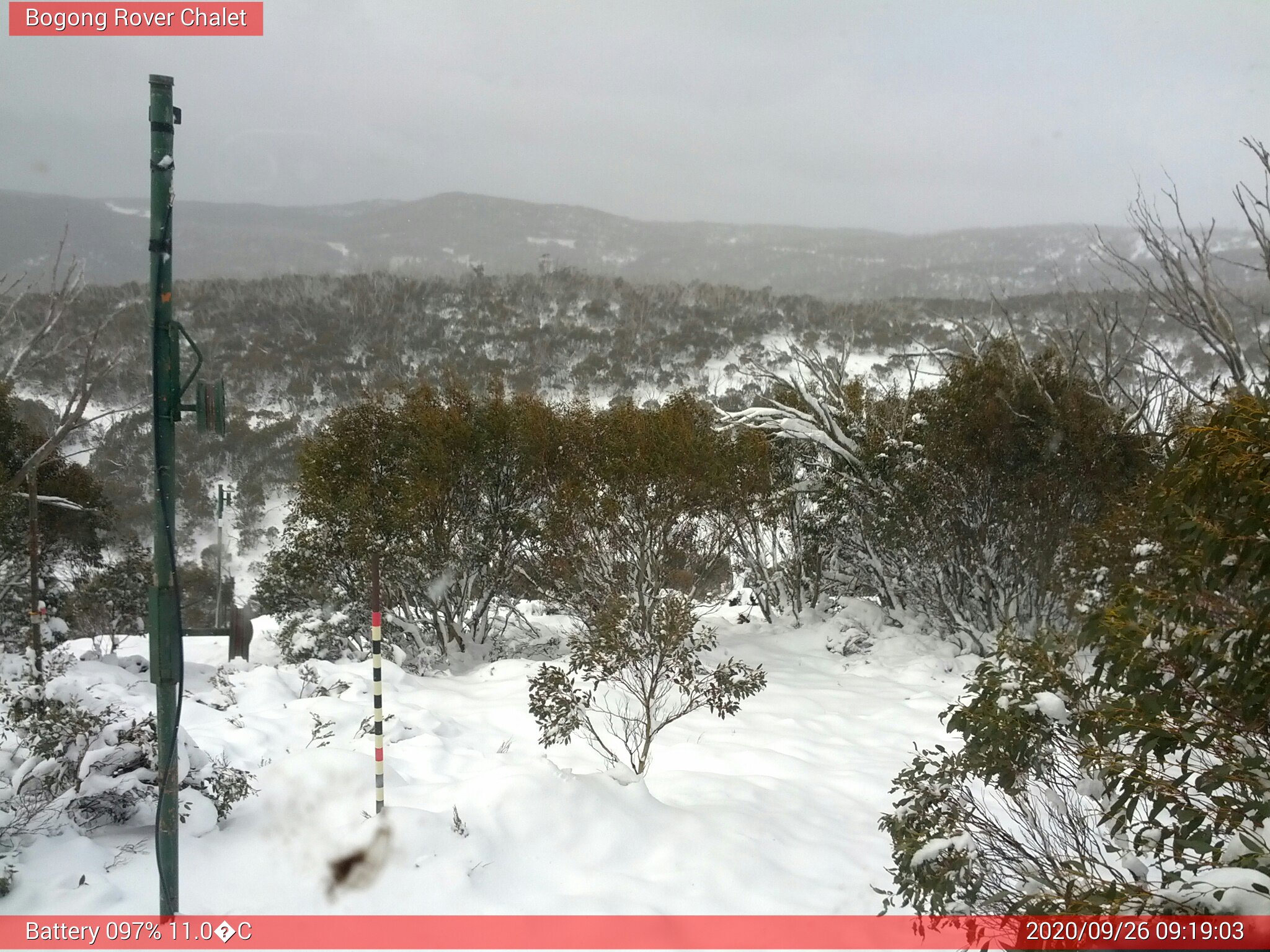 Bogong Web Cam 9:19am Saturday 26th of September 2020