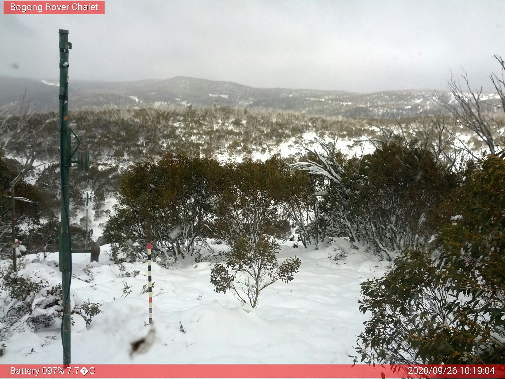 Bogong Web Cam 10:19am Saturday 26th of September 2020