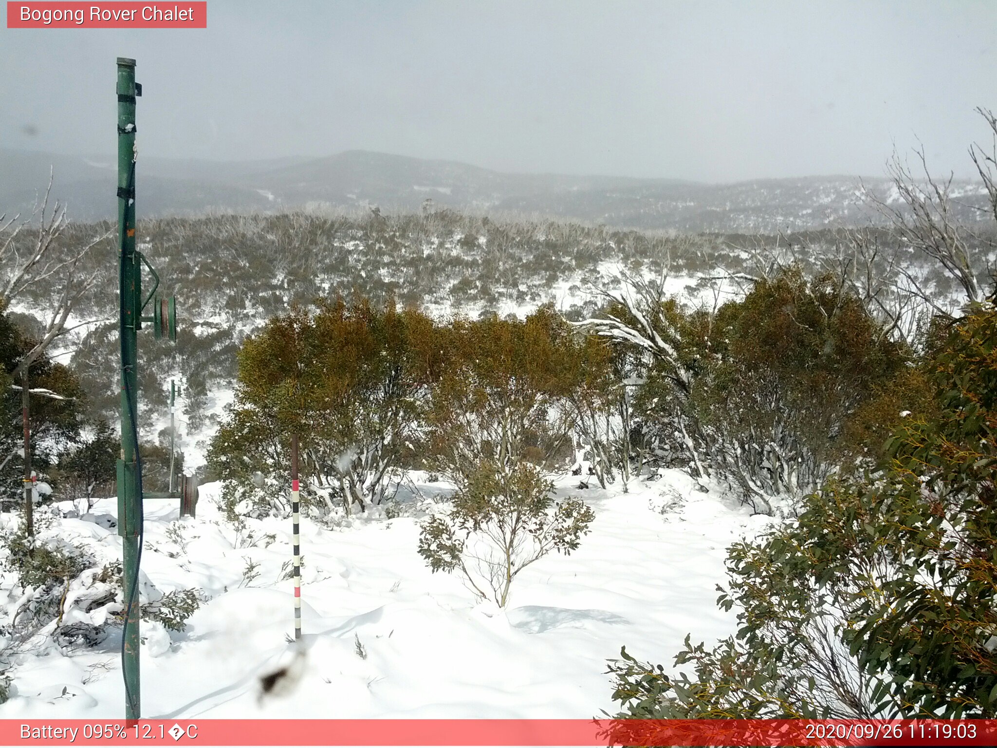 Bogong Web Cam 11:19am Saturday 26th of September 2020