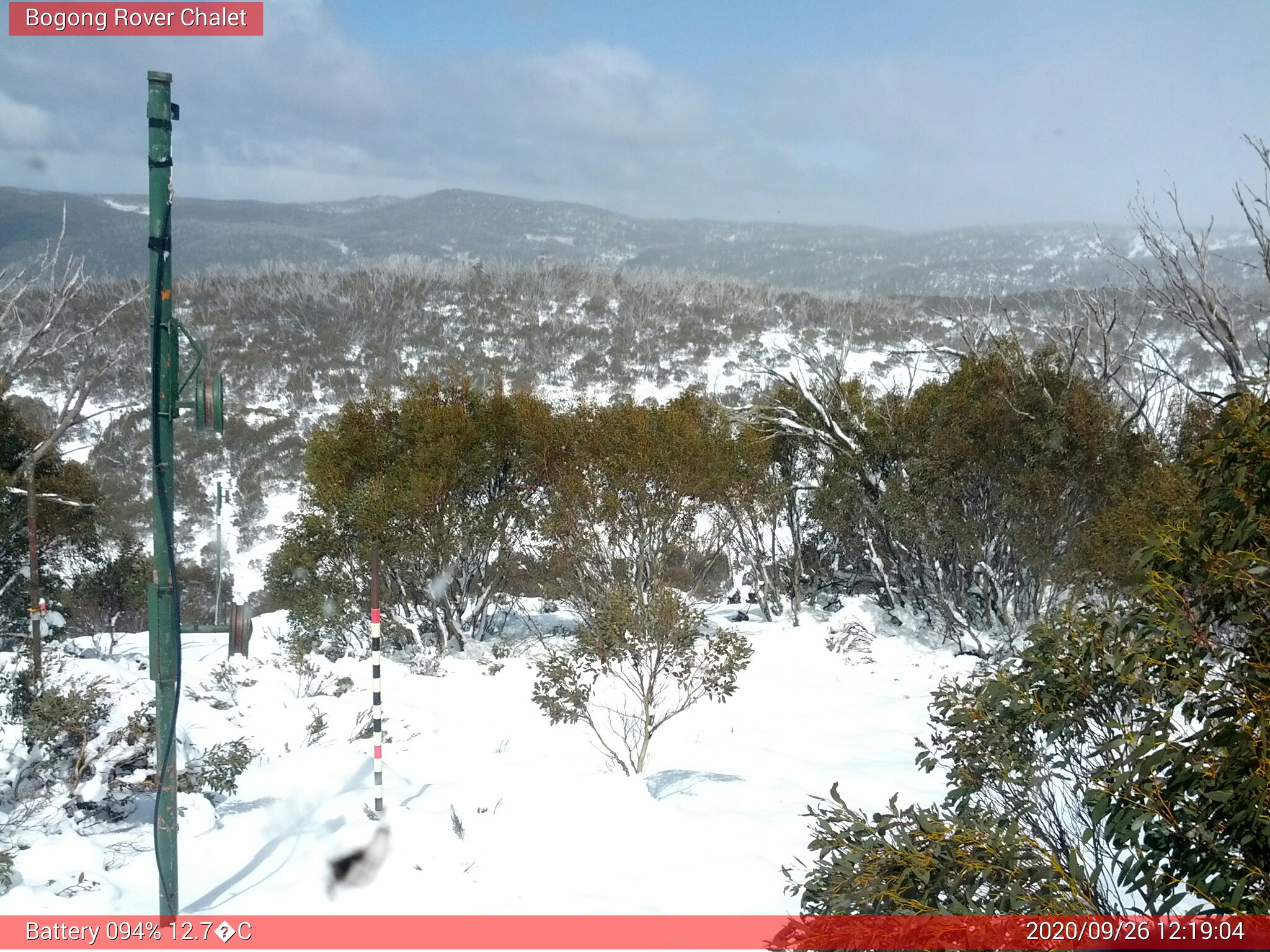 Bogong Web Cam 12:19pm Saturday 26th of September 2020