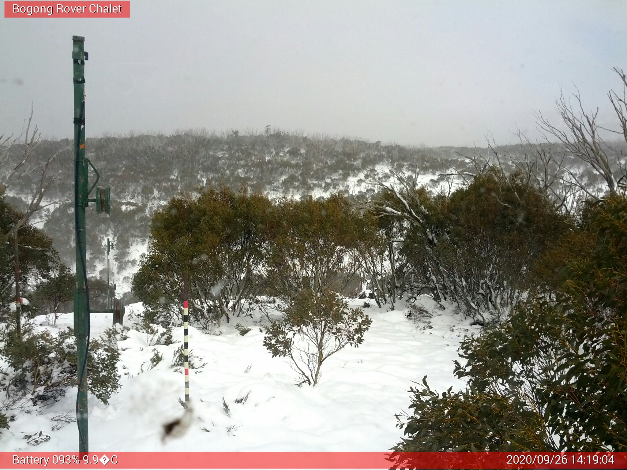 Bogong Web Cam 2:19pm Saturday 26th of September 2020