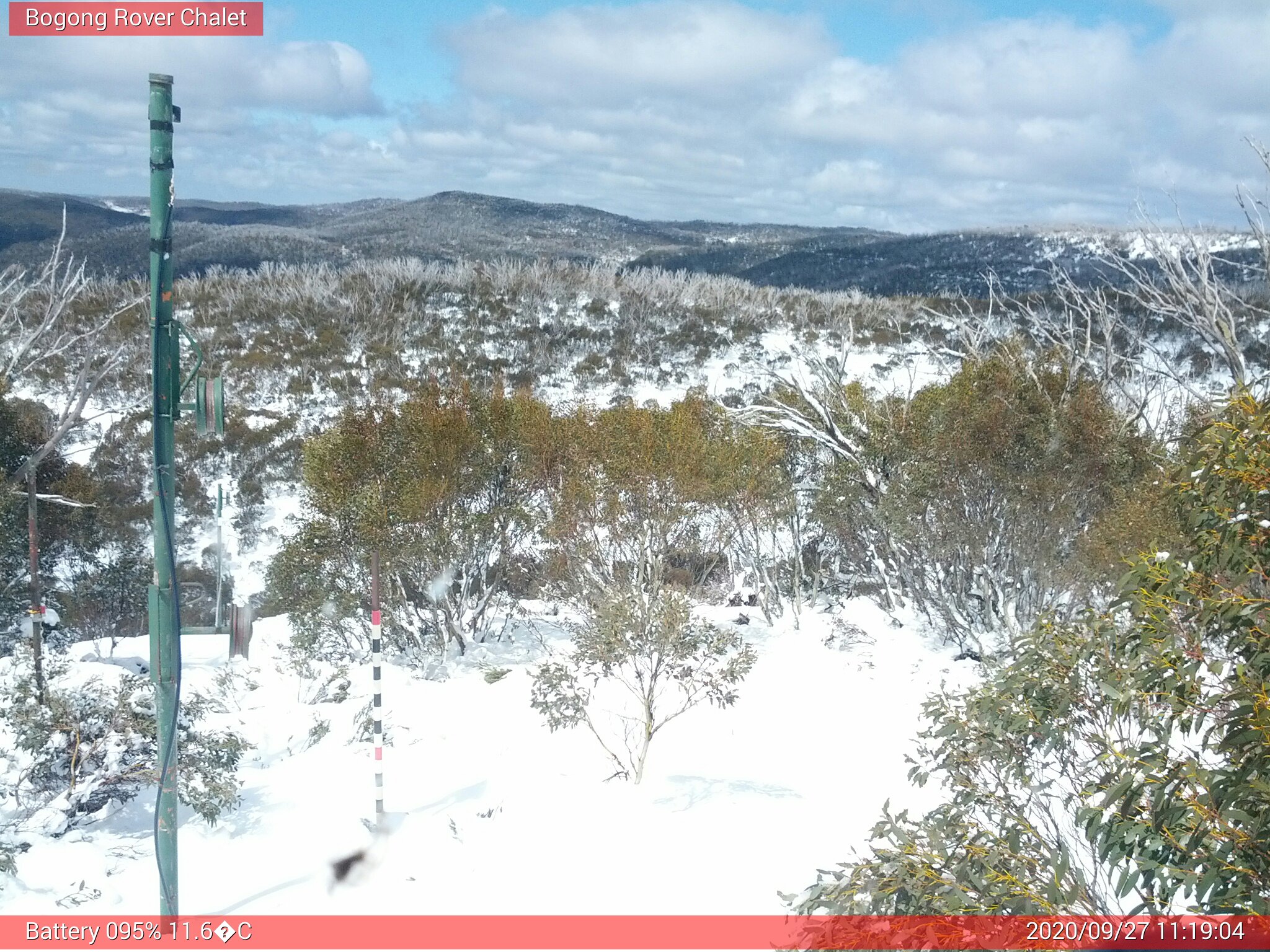 Bogong Web Cam 11:19am Sunday 27th of September 2020