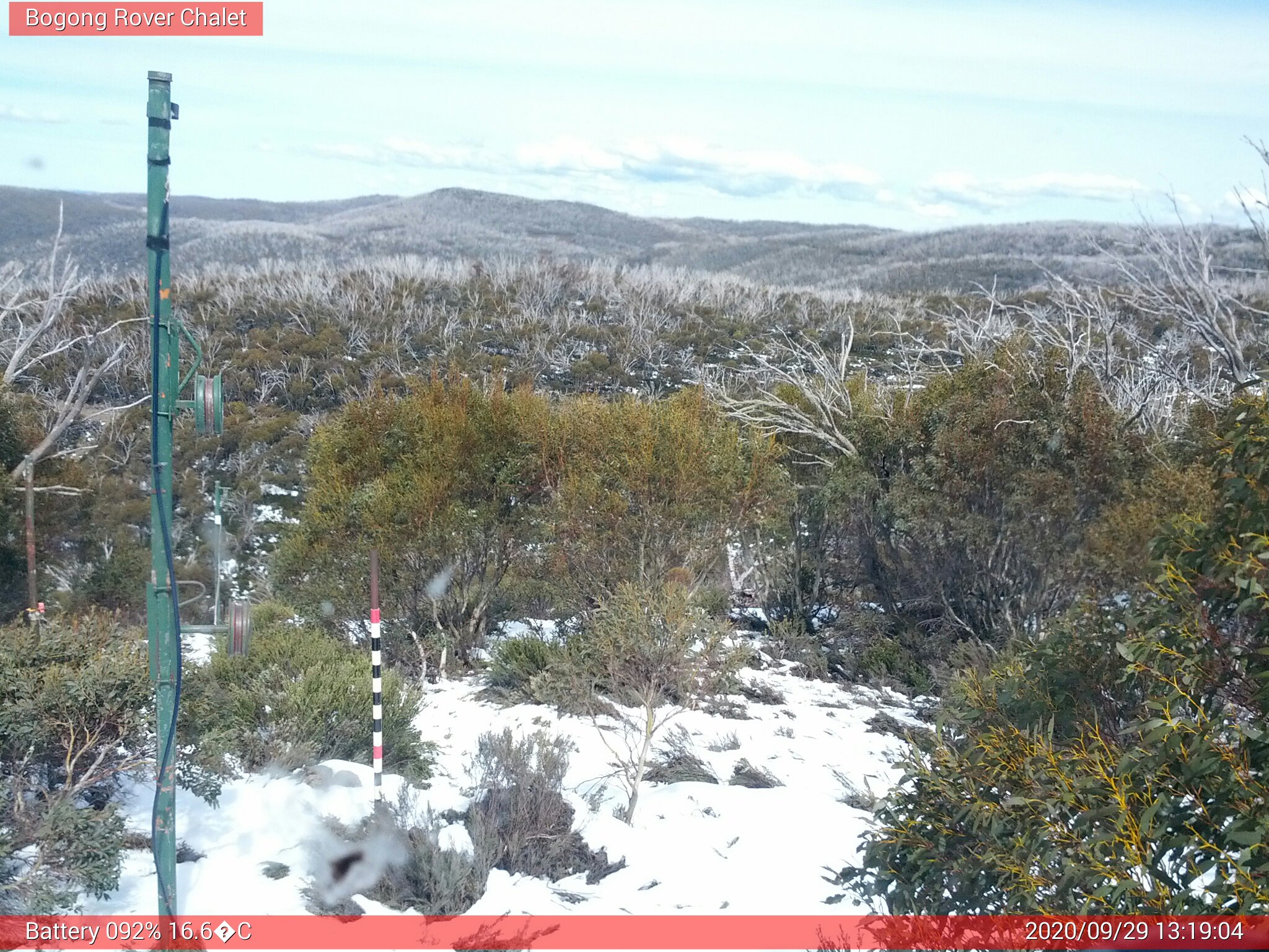 Bogong Web Cam 1:19pm Tuesday 29th of September 2020