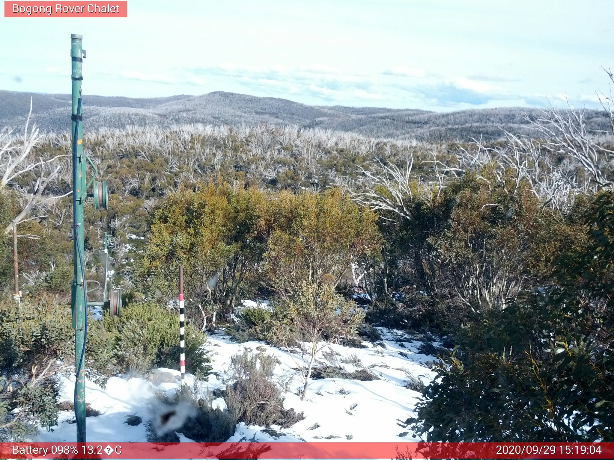 Bogong Web Cam 3:19pm Tuesday 29th of September 2020