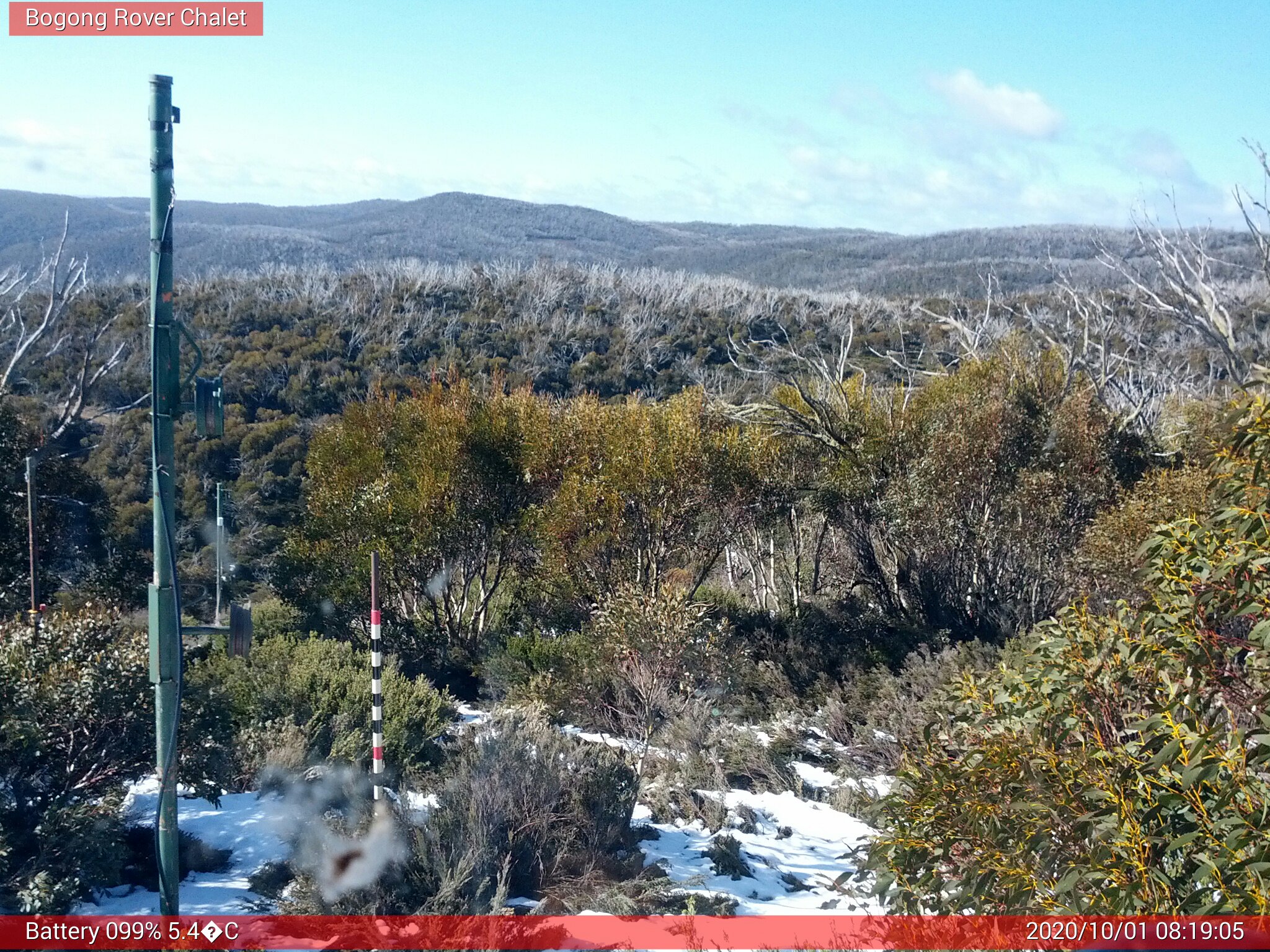 Bogong Web Cam 8:19am Thursday 1st of October 2020