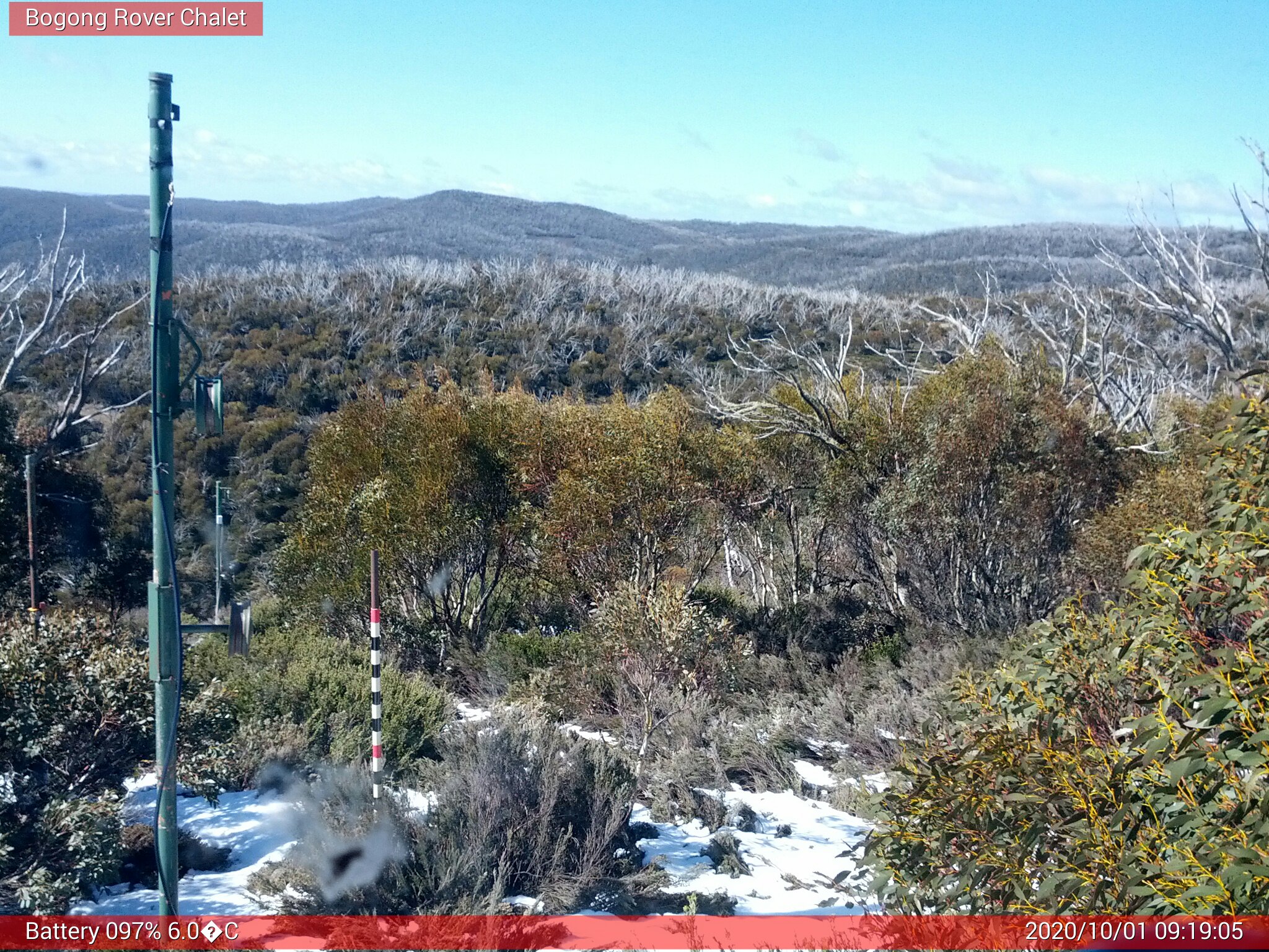 Bogong Web Cam 9:19am Thursday 1st of October 2020